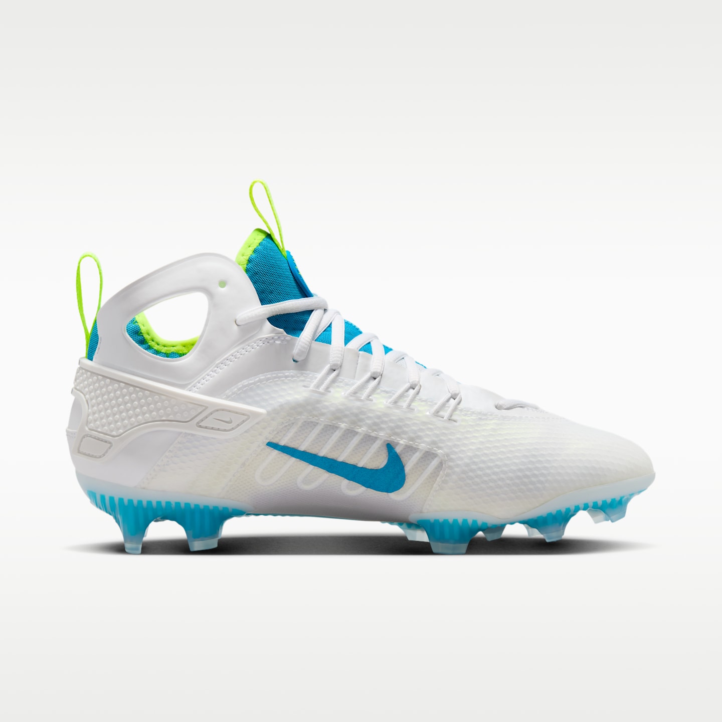 Женские бутсы Nike Huarache 9 Elite Mid LAX SE Lacrosse, цвет: Белый / Яркий синий — фото 3