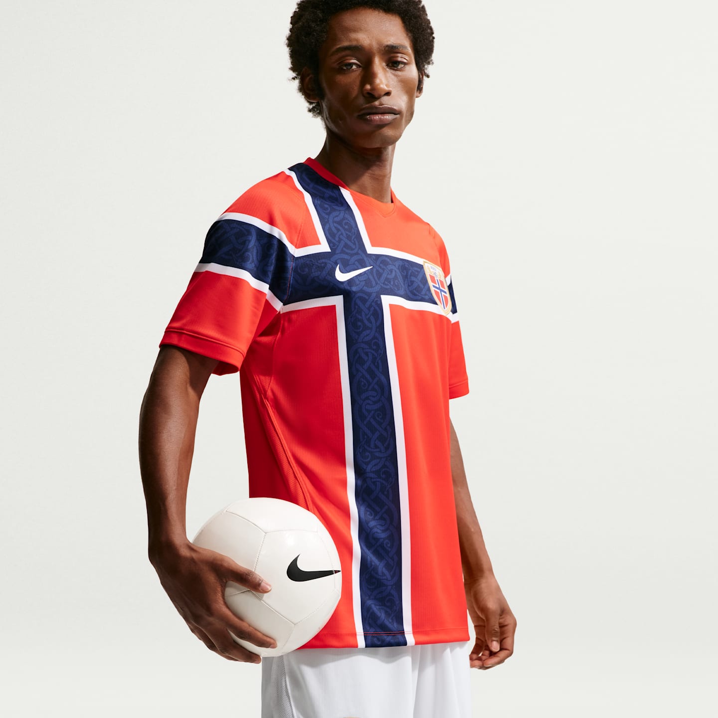 Мужские футбольные шорты Nike Norway 2026 Stadium Home Dri-FIT, реплика, цвет: Белый / Синий — фото 4