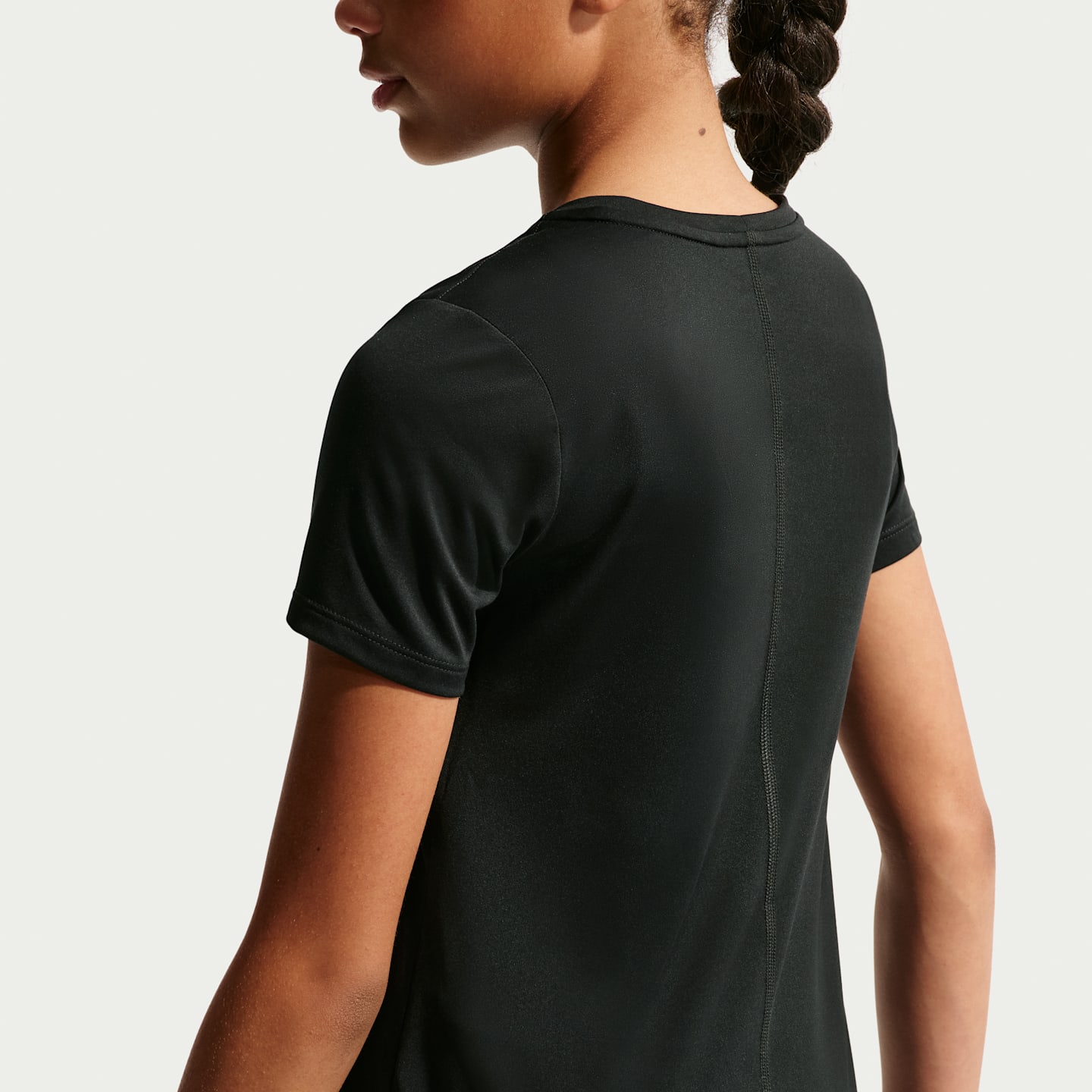Детский топ для девочек Nike Pro Dri-FIT с коротким рукавом, цвет: Чёрный — фото 2