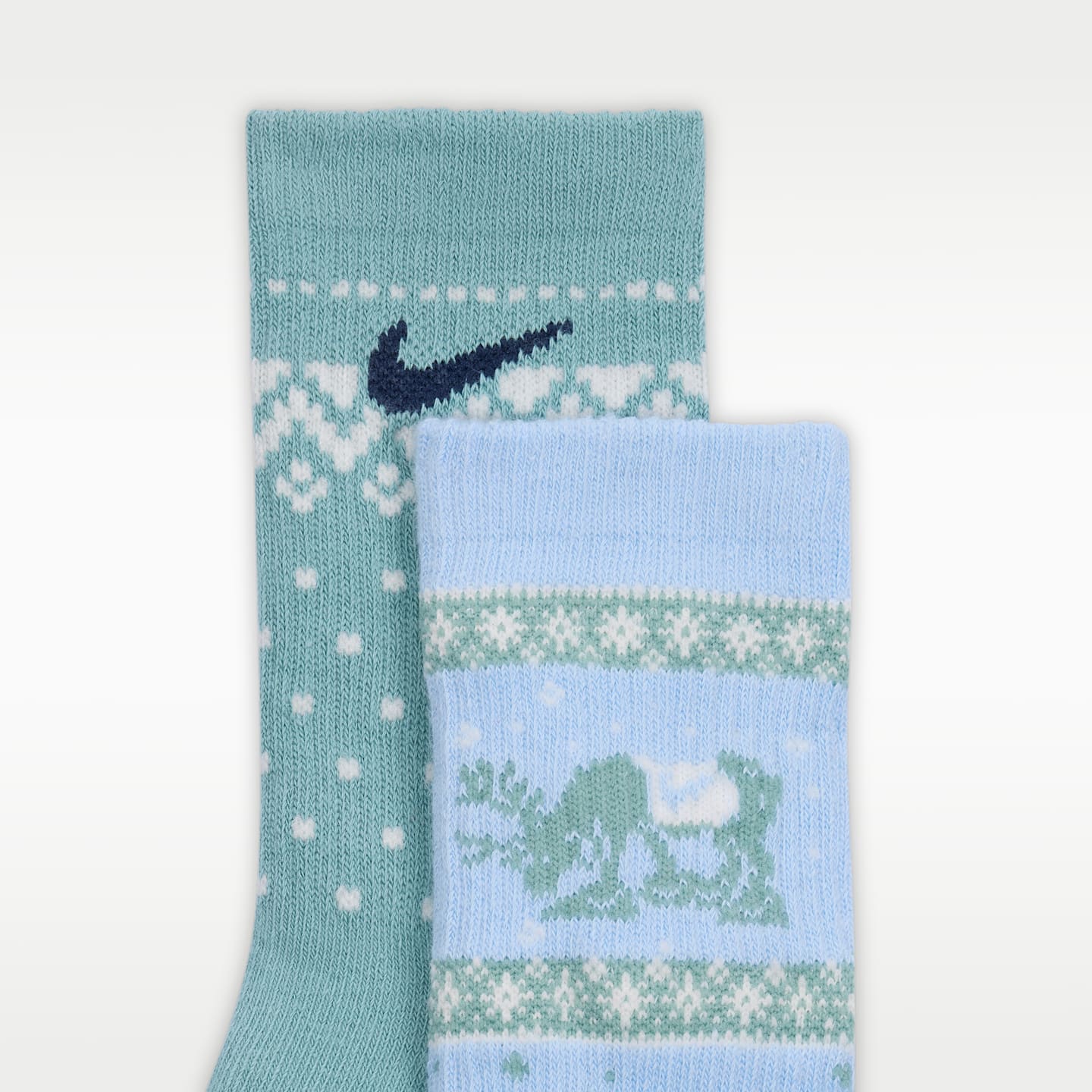 Детские носки Nike Dri-FIT Fairisle, 2 пары, цвет: Светлый синий — фото 4