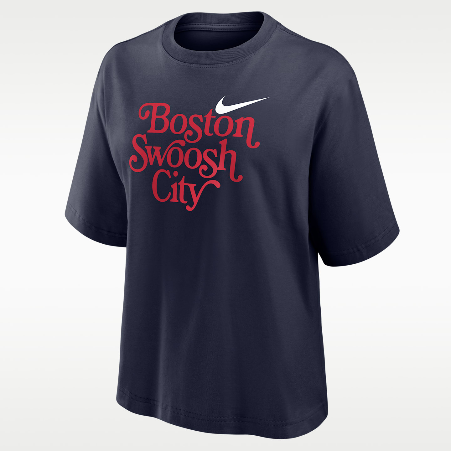 Женская футболка Nike Sportswear Boston Boxy, цвет: Тёмно-синий — фото 1
