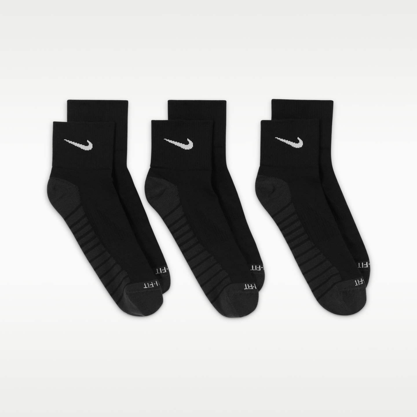 Носки Everyday Max Training для мужчин, низкие, 3 шт. — Nike, цвет: Чёрный / Антрацитовый — фото 3