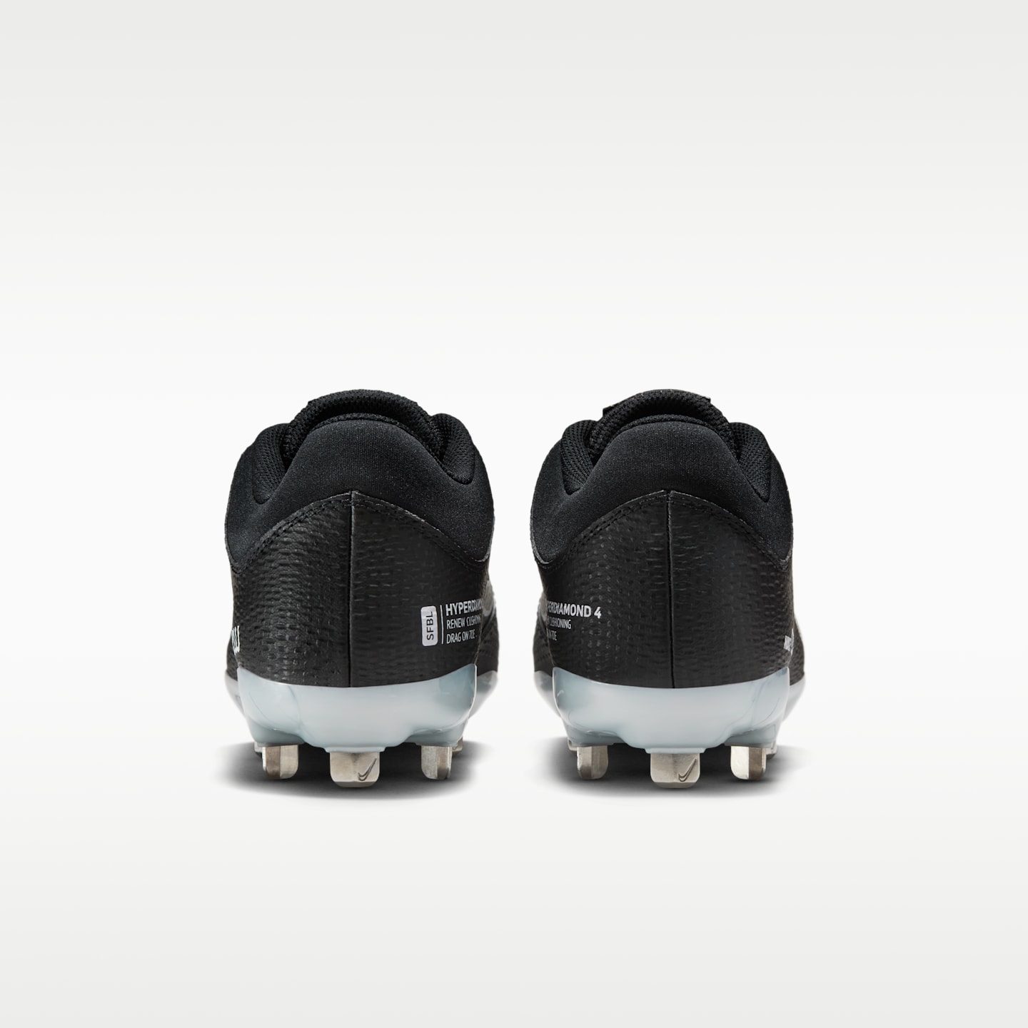 Женские бутсы Nike Hyperdiamond 4 Pro Softball Cleats, цвет: Чёрный / Чистый платиновый — фото 6