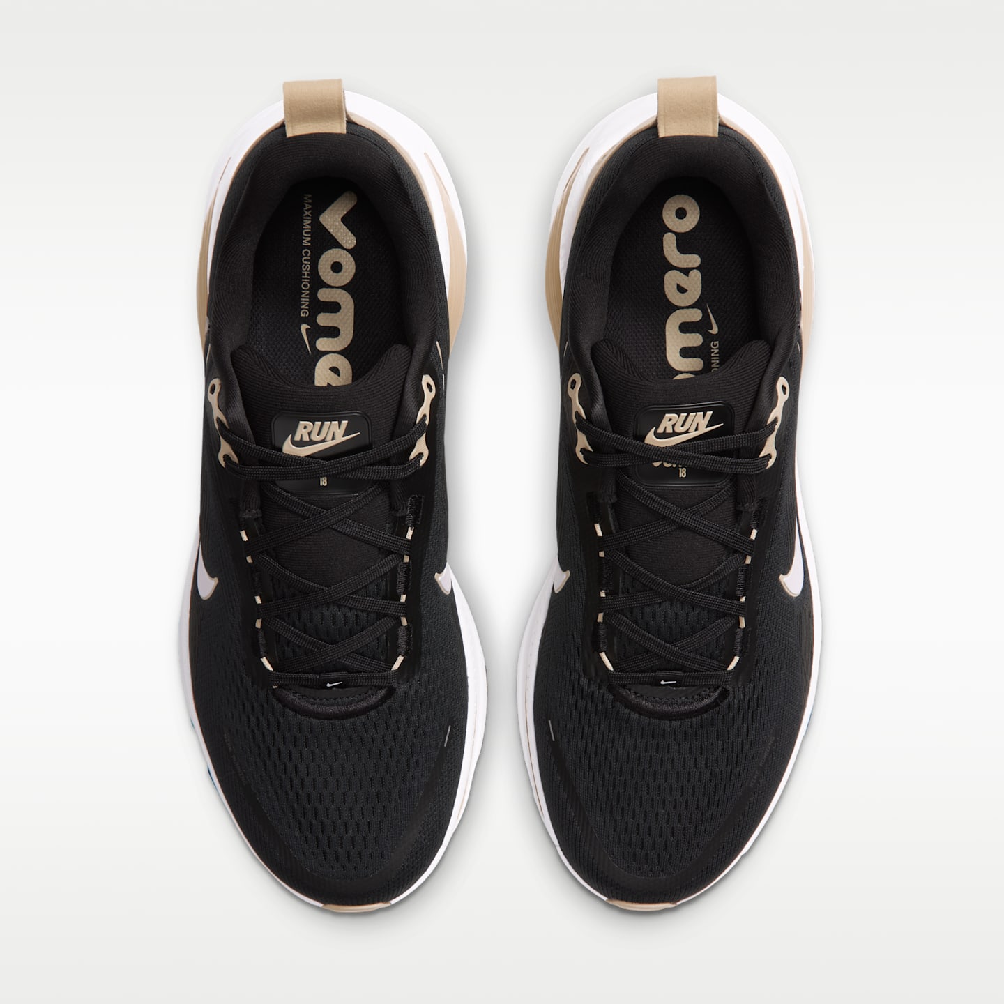Мужские кроссовки Nike Vomero 18 (New Orleans Saints) NFL Road Running, цвет: Чёрный / Золотой — фото 4