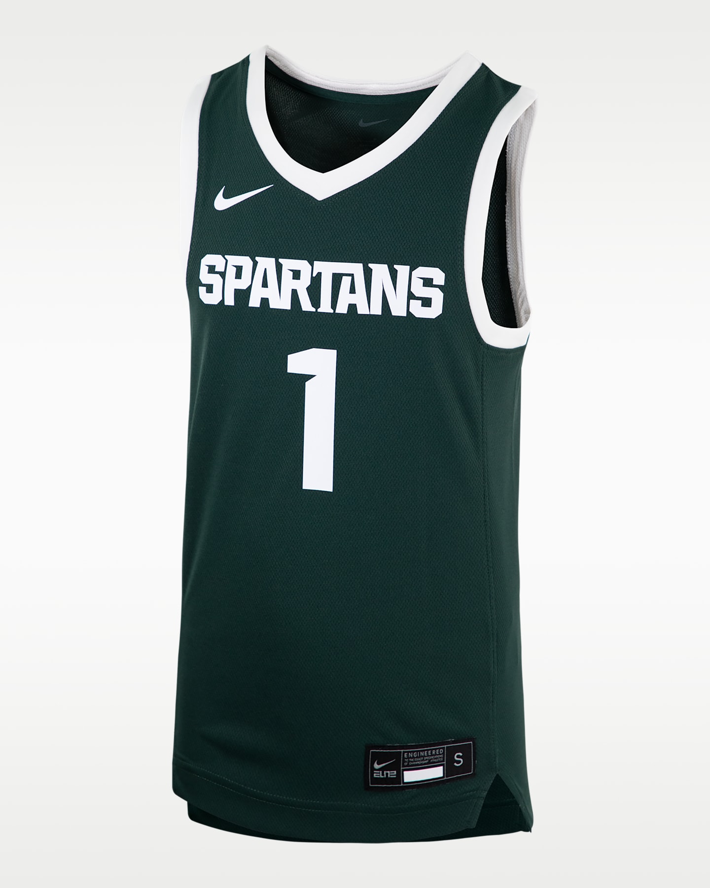 Детский топ Nike Michigan State Spartans Basketball Replica Jersey, цвет: Зелёный — фото 3