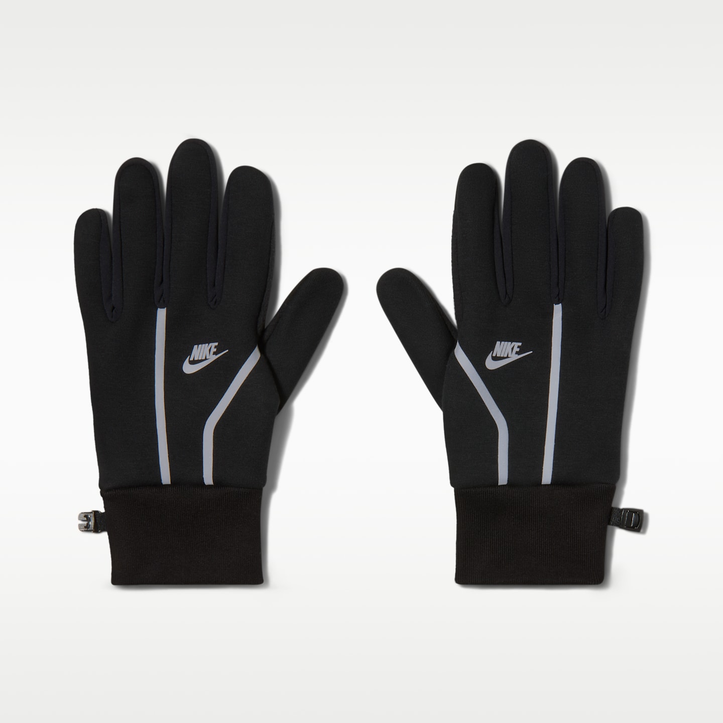 Мужские перчатки Nike Tech 3.0 Fleece (1 Pair), цвет: Чёрный / Серебряный — фото 1