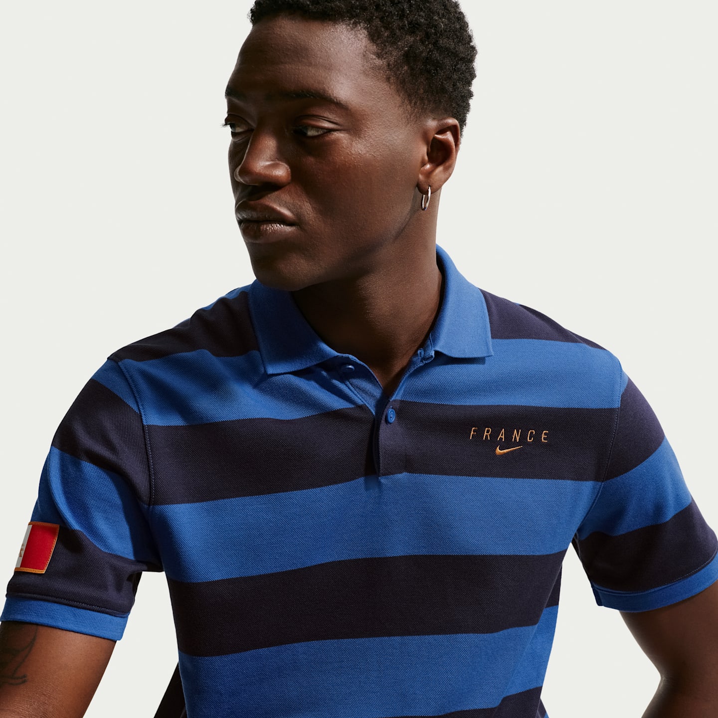 Мужские поло FFF The Nike Polo Dri-FIT Soccer Polo, цвет: Королевский синий / Медный — фото 1