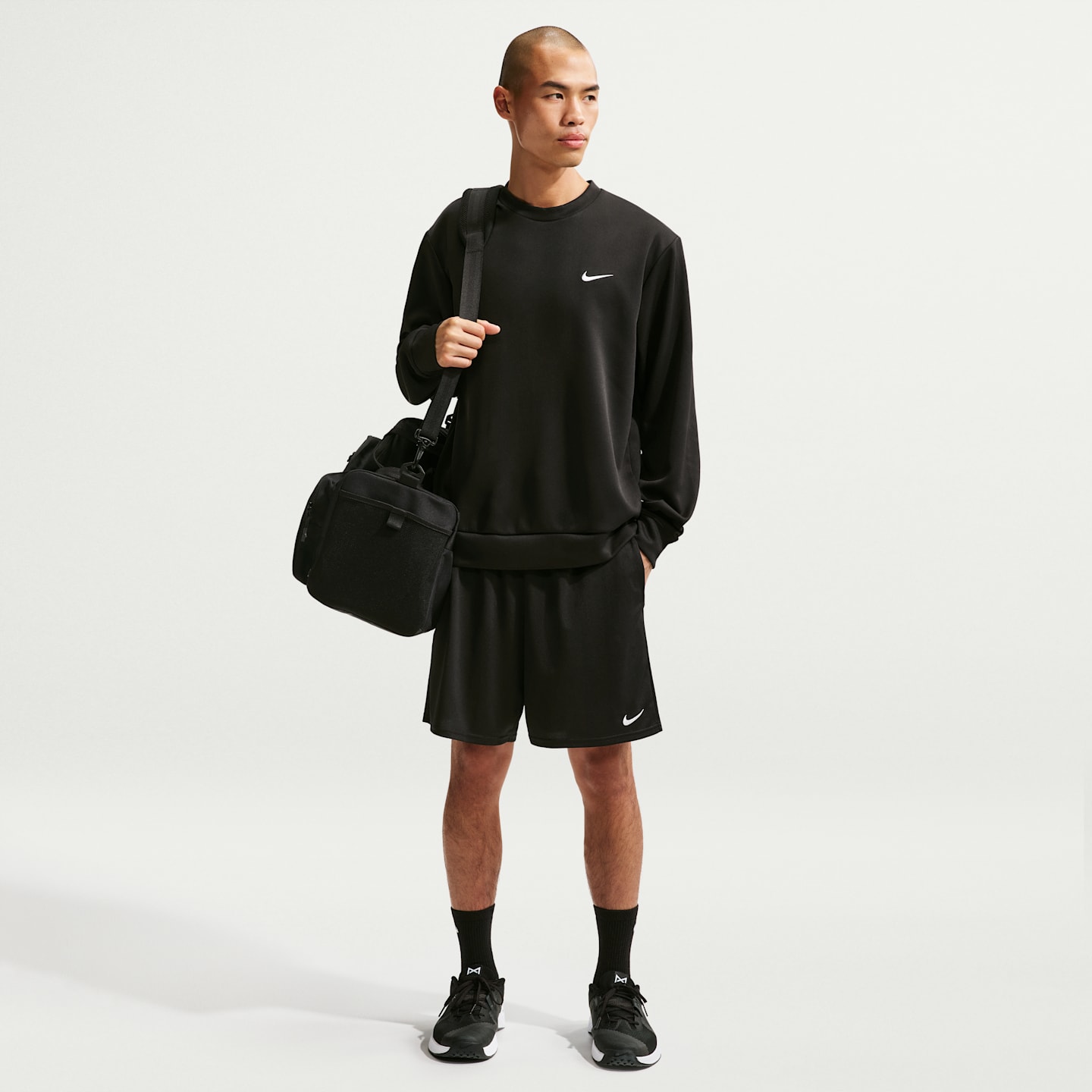Мужские шорты для тренировок Nike Flex Dri-FIT, цвет: Чёрный / Белый — фото 1
