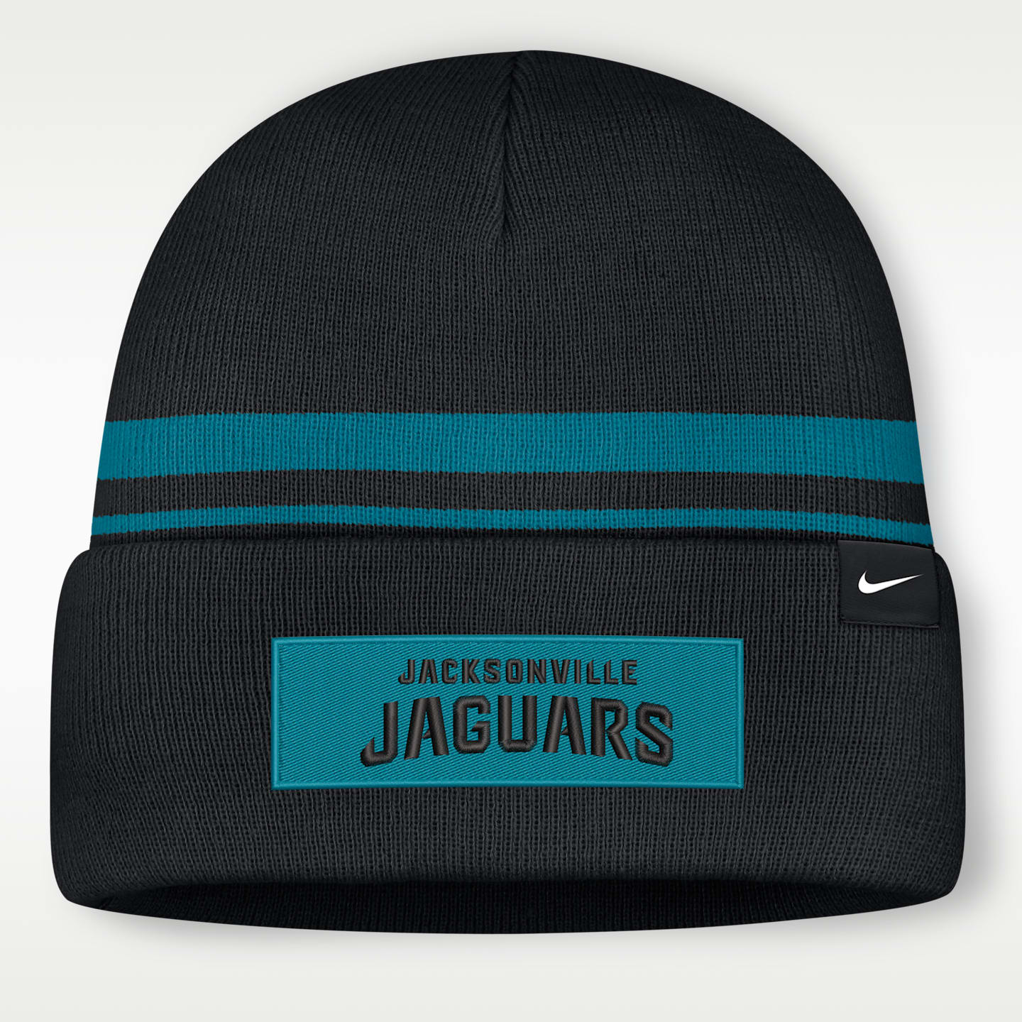 Мужская шапка бини Nike Jacksonville Jaguars Primetime Utility NFL с отворотом, цвет: Чёрный — фото 2