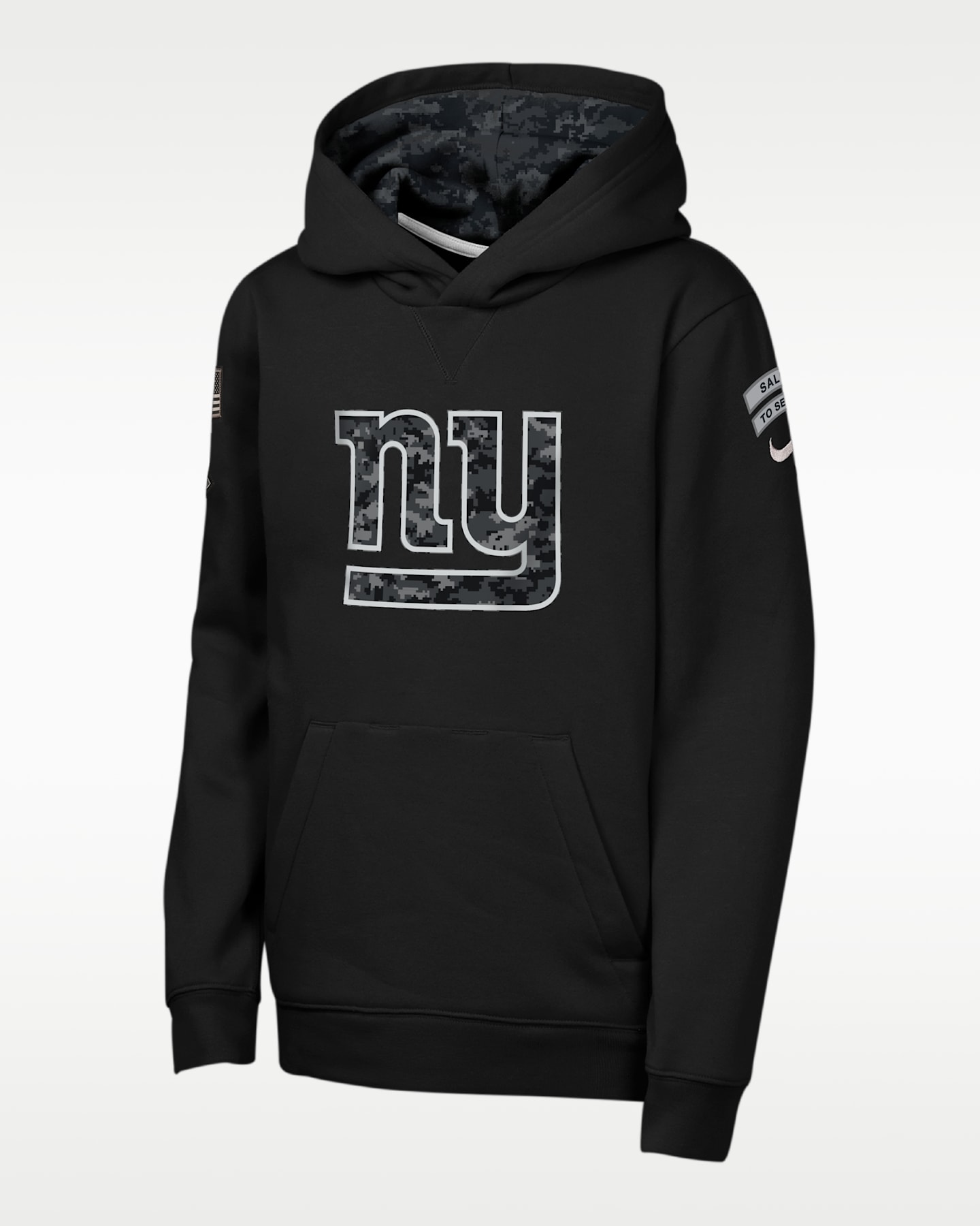 Детское худи Nike New York Giants Salute to Service Sideline Club NFL Pullover, цвет: Чёрный — фото 3