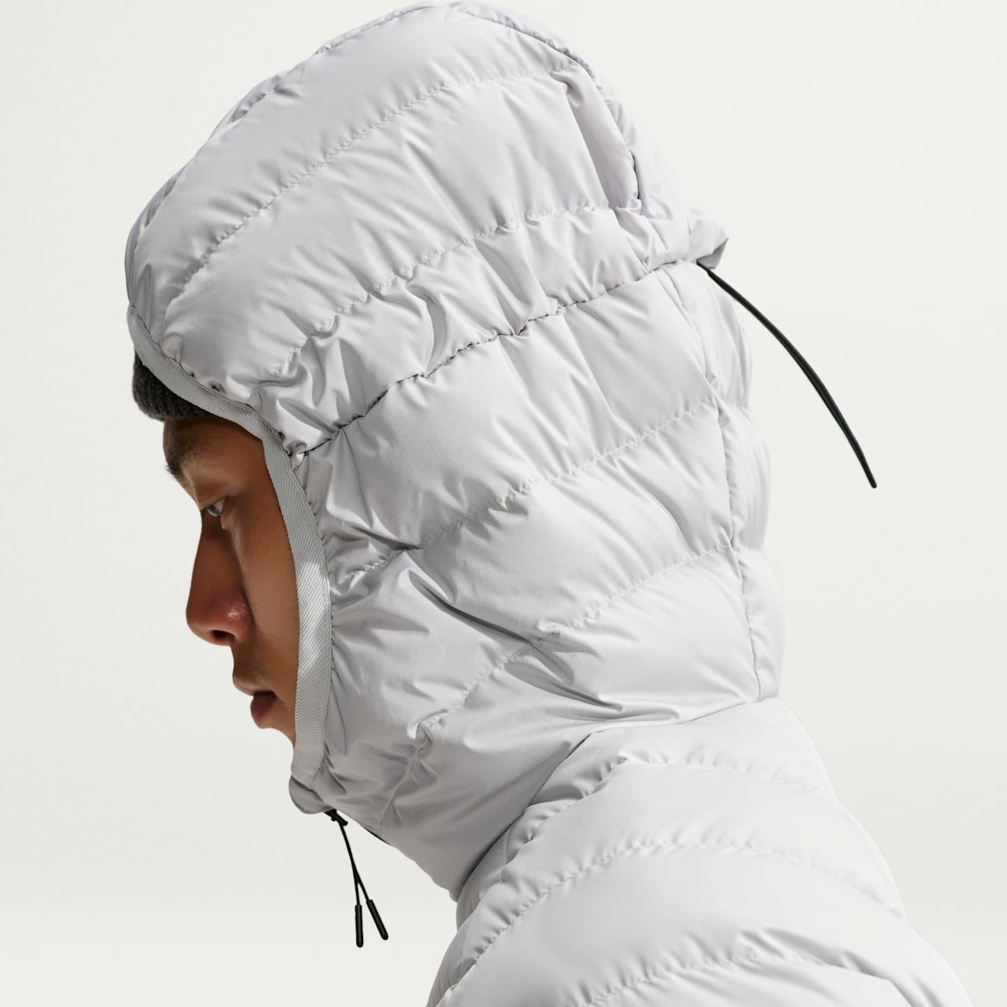 Мужская куртка Nike Windrunner Lightweight Down Microchannel, цвет: Серый туманный / Белый — фото 6