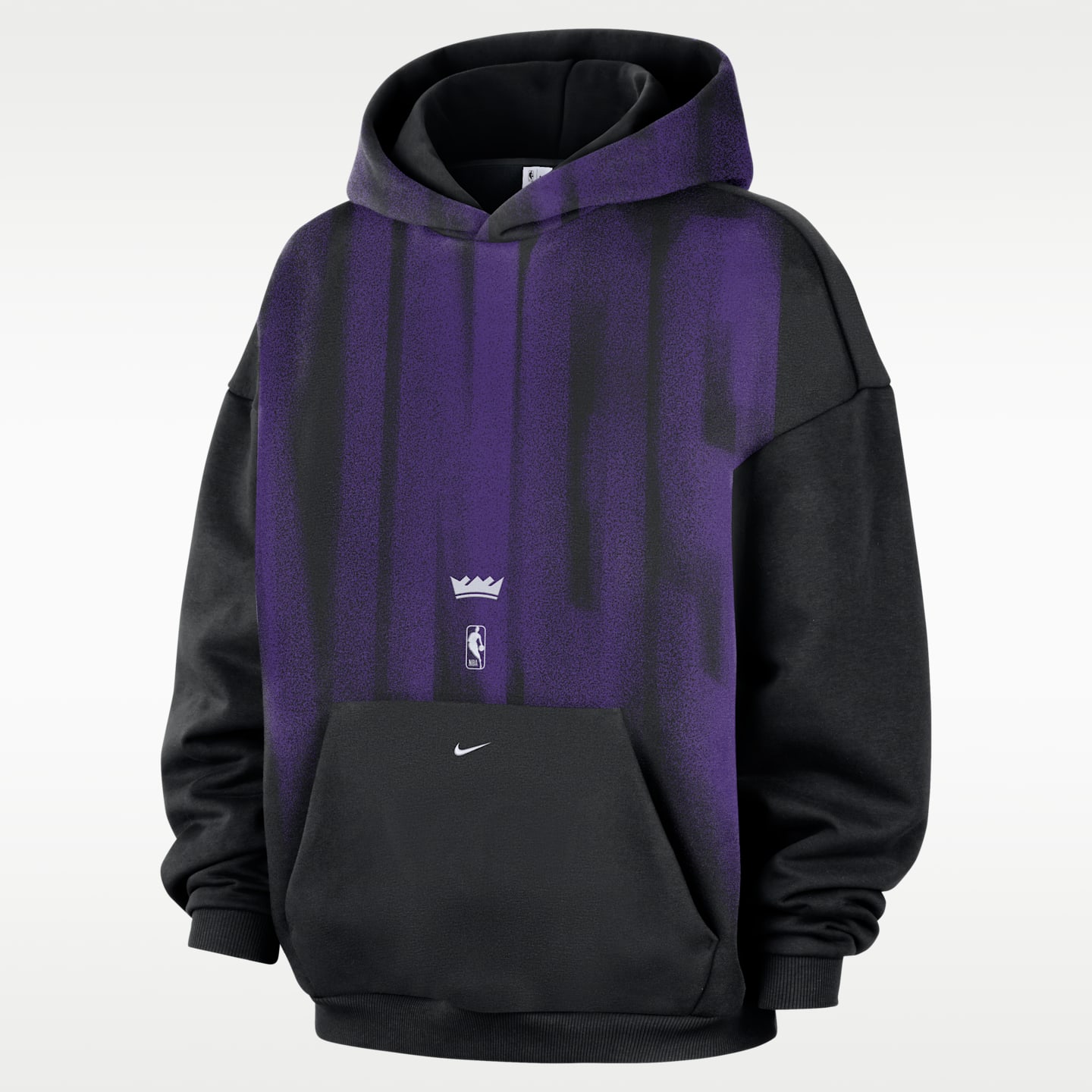 Мужское худи Nike Sacramento Kings Standard Issue Therma-FIT Fleece Basketball, цвет: Чёрный / Белый — фото 1