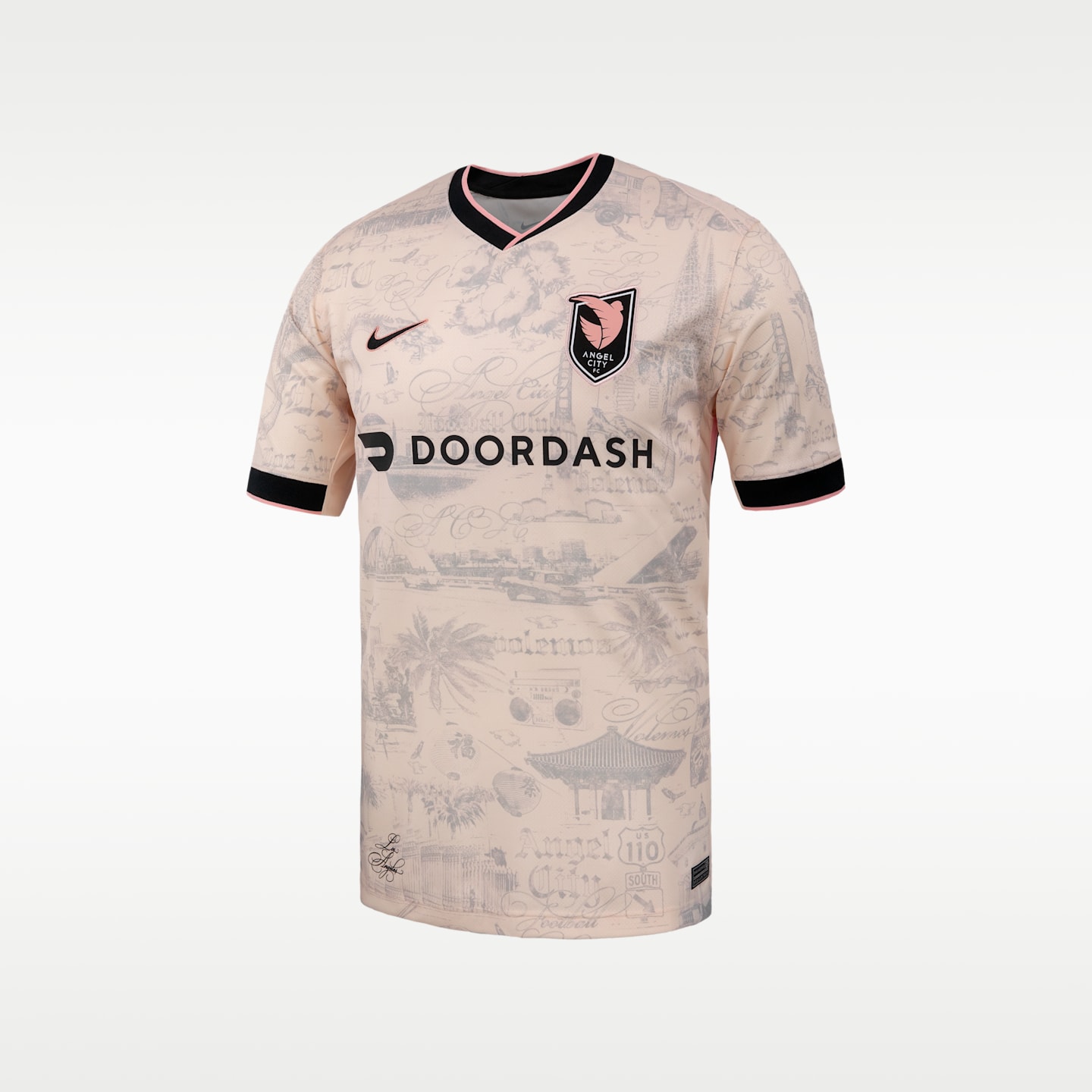 Мужская футбольная джерси Nike Giselle Thompson Angel City FC 2025 Stadium Away Replica, цвет: Розовый / Серый — фото 3
