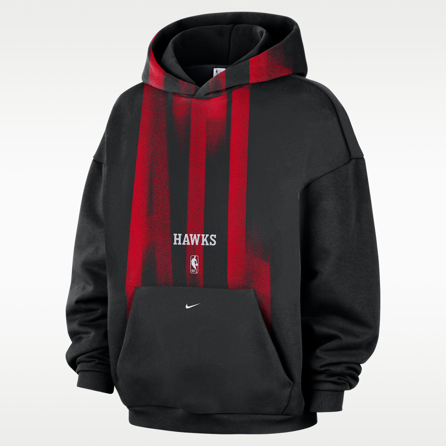 Мужское худи Nike Atlanta Hawks Standard Issue Therma-FIT Fleece Basketball, цвет: Чёрный / Белый — фото 1