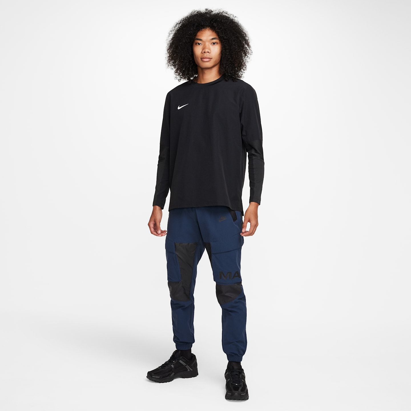 Мужской пуловер Nike Player Dri-FIT с круглым вырезом, цвет: Чёрный / Белый — фото 8
