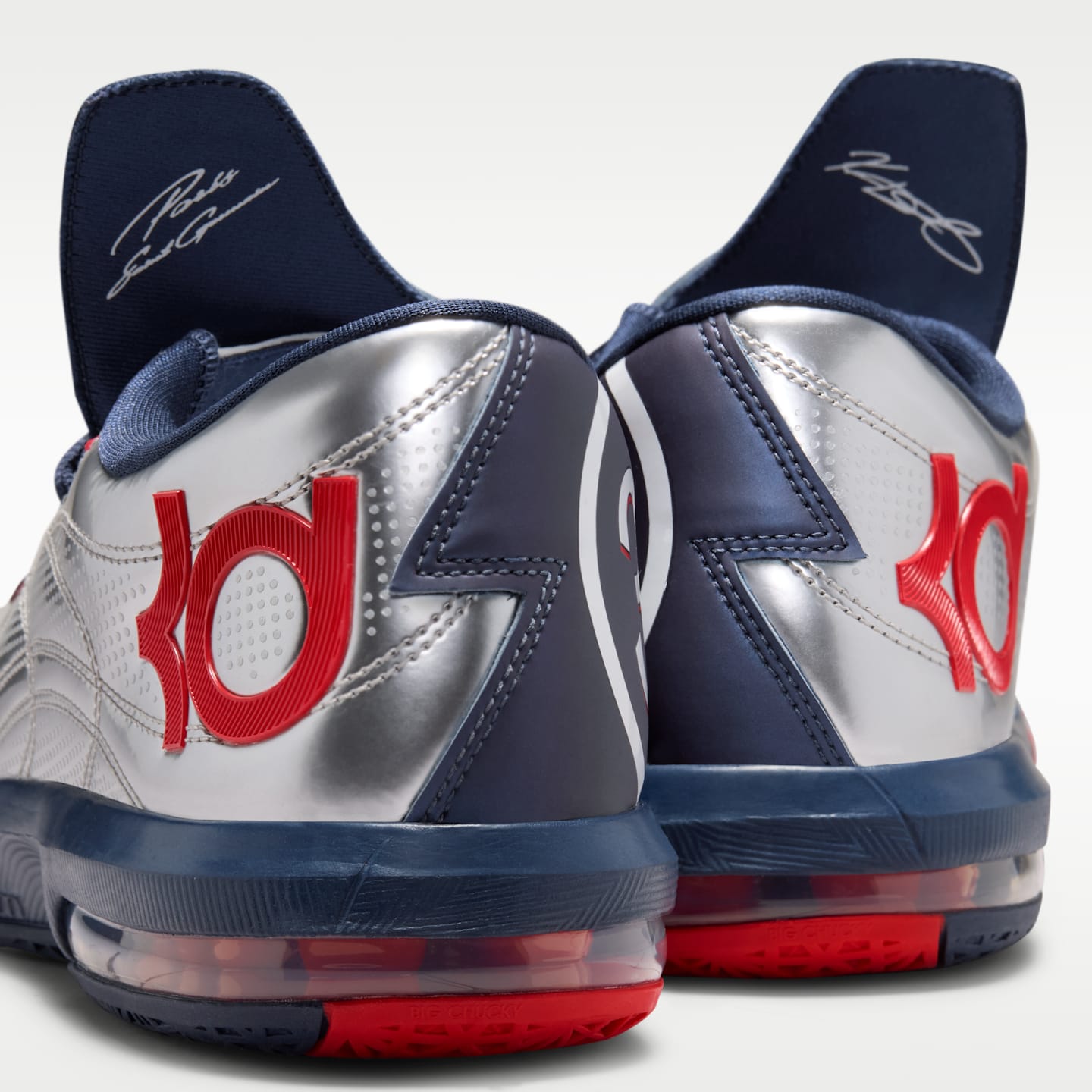 Мужские кроссовки Nike KD 6 x Paris Saint-Germain, цвет: Серебряный / Красный — фото 10