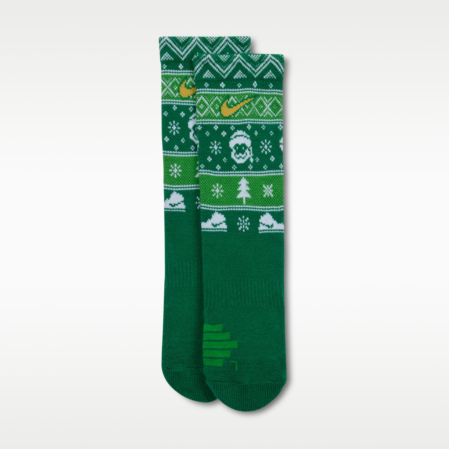 Детские носки Nike Dri-FIT Holiday Elite, цвет: Зелёный — фото 2