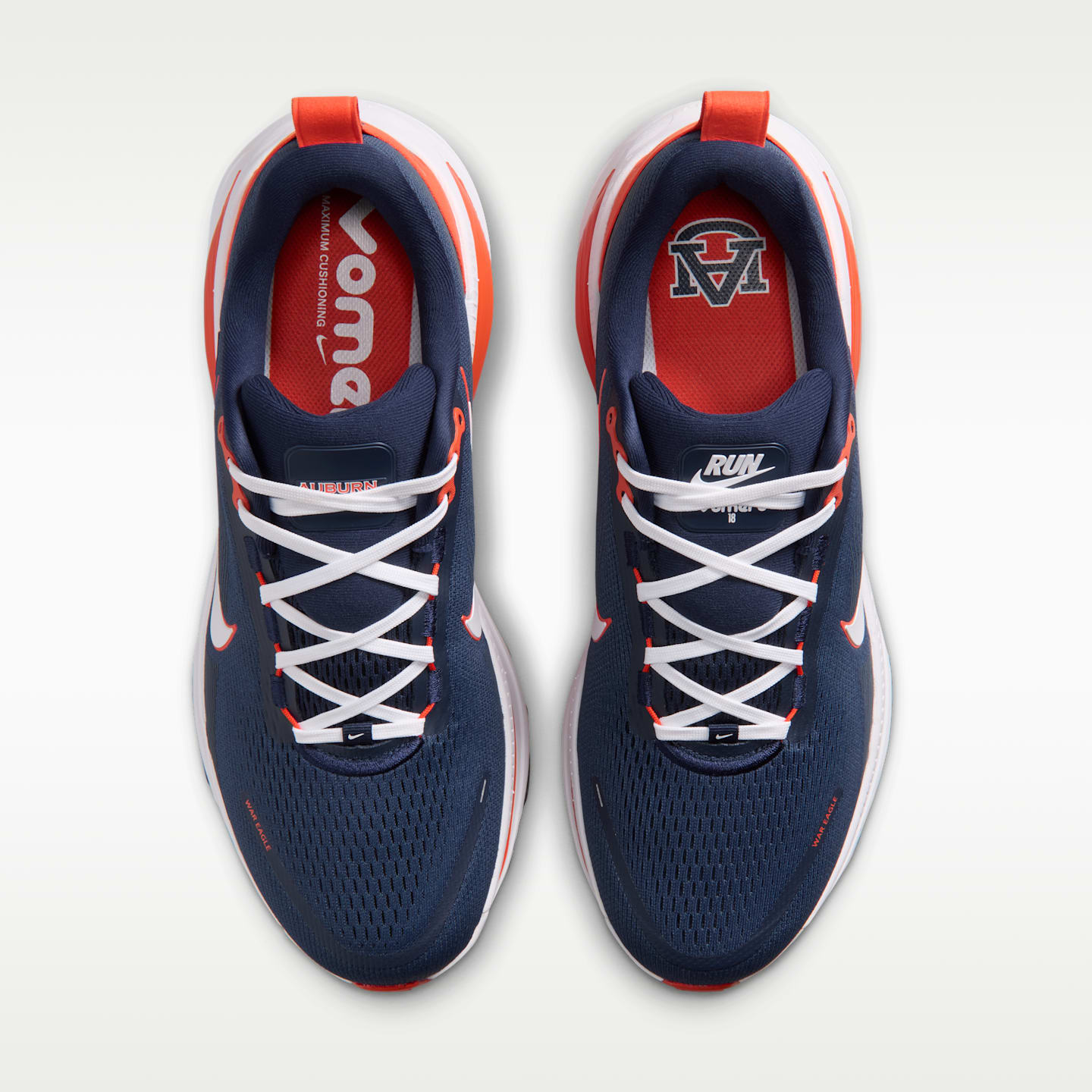 Мужские кроссовки Nike College Vomero 18 (Auburn) Road Running, цвет: Тёмно-синий / Оранжевый — фото 4