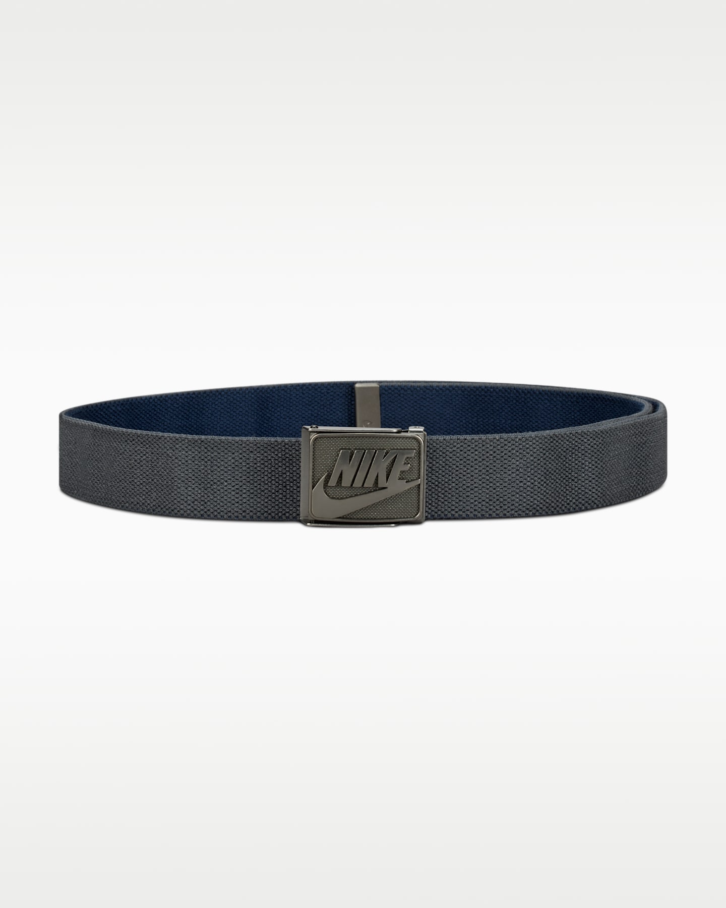 Двусторонний текстурированный эластичный ремень Nike, цвет: Серый / Синий — фото 3