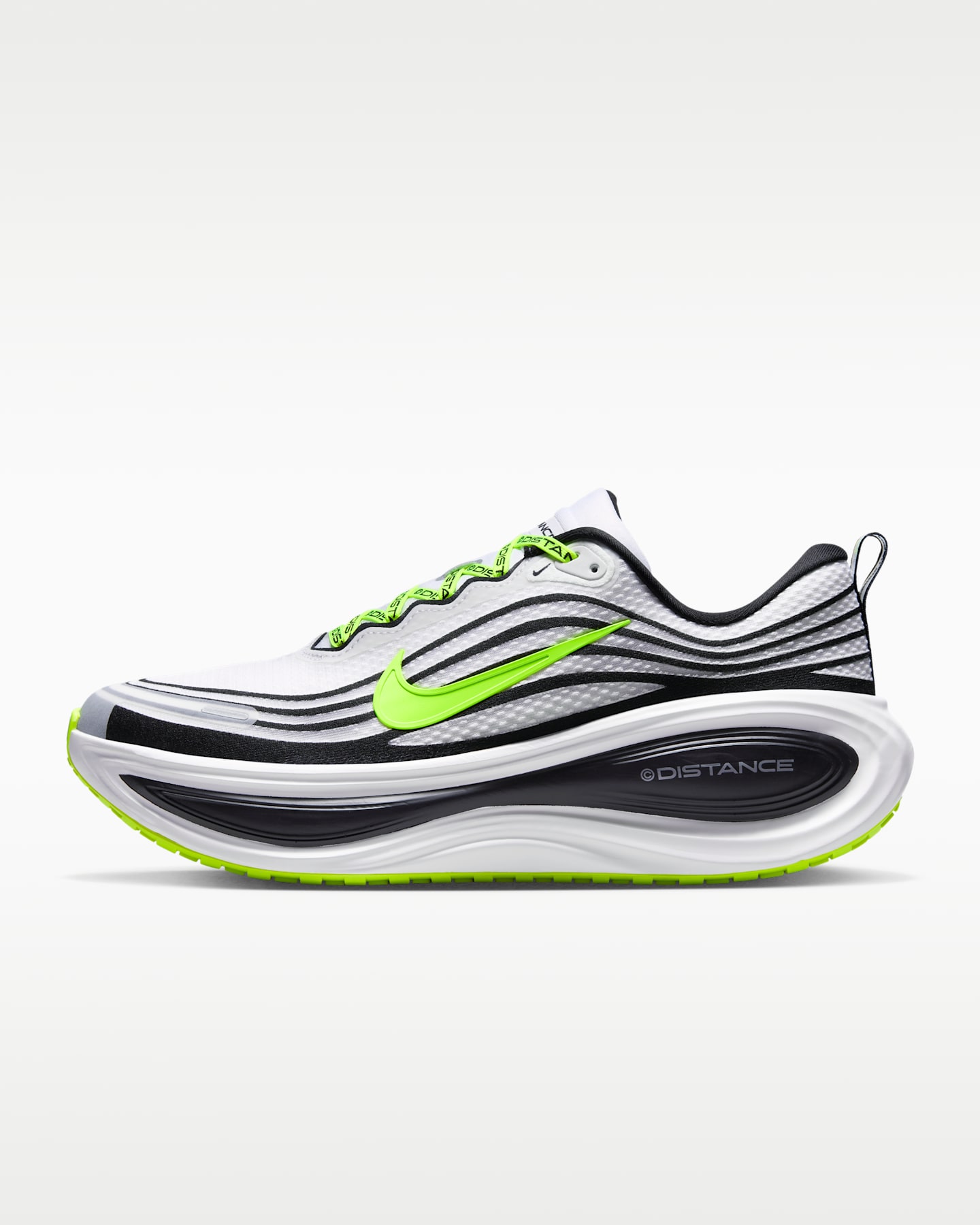 Мужские беговые кроссовки Nike Vomero Plus x Distance для шоссе, цвет: Белый / Чёрный — фото 13