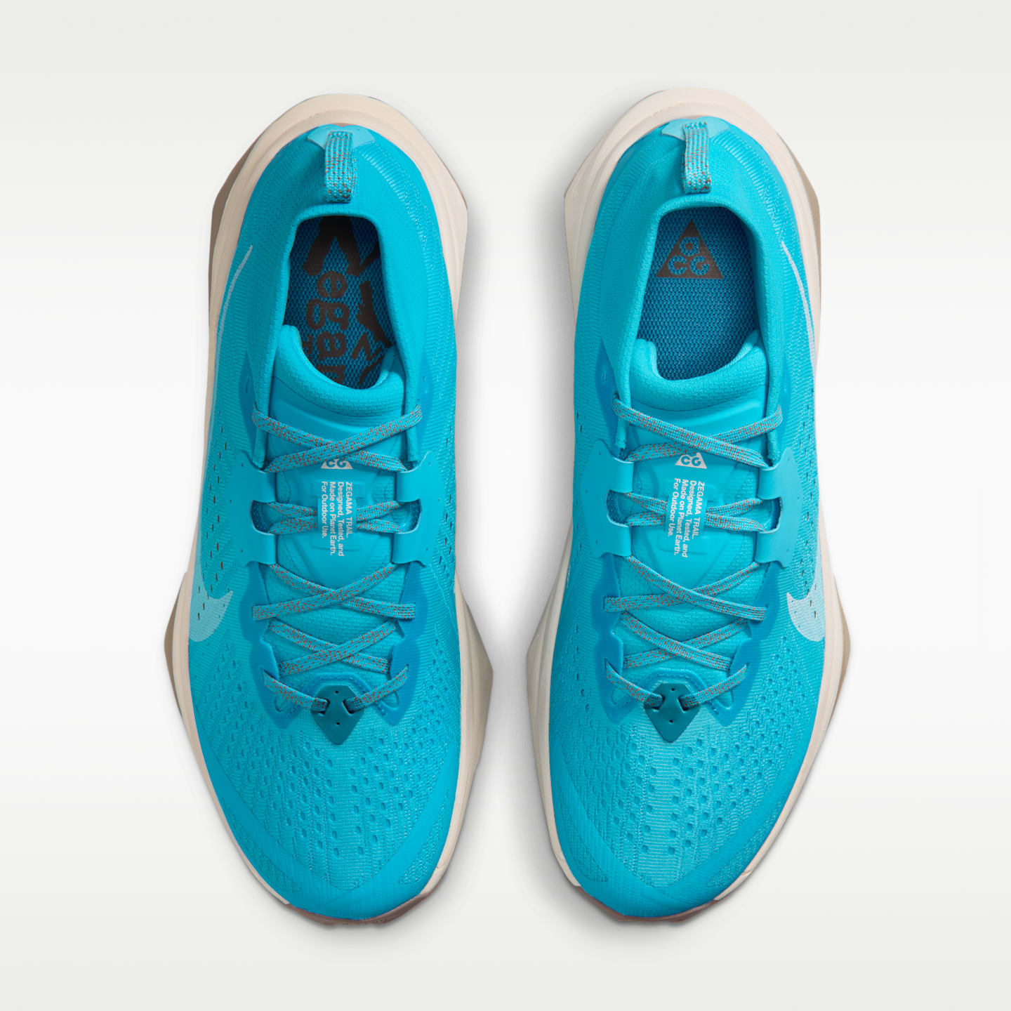 Мужские трейловые кроссовки Nike ACG Zegama Trail, цвет: Синий / Светлый коричневый — фото 4