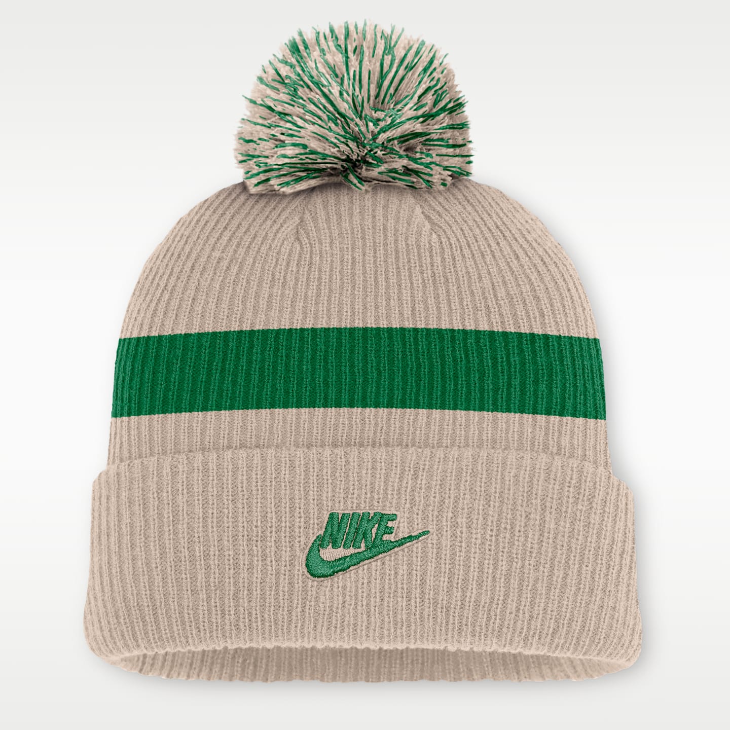 Мужская шапка-бини с помпоном Nike Philadelphia Eagles Rewind Peak NFL, цвет: Песочный — фото 2