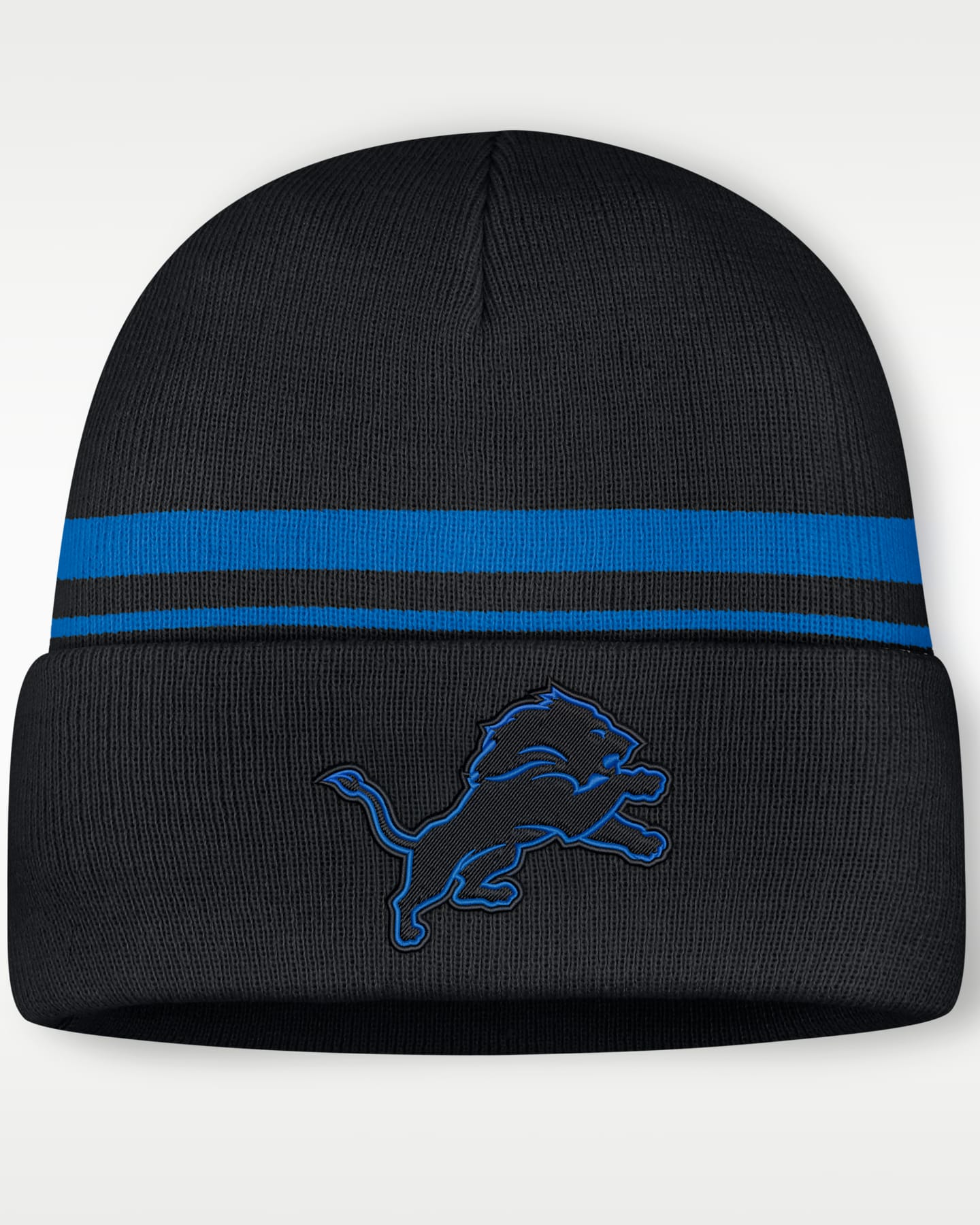 Мужская шапка бини Nike Detroit Lions Primetime Utility NFL с отворотом, цвет: Чёрный — фото 3