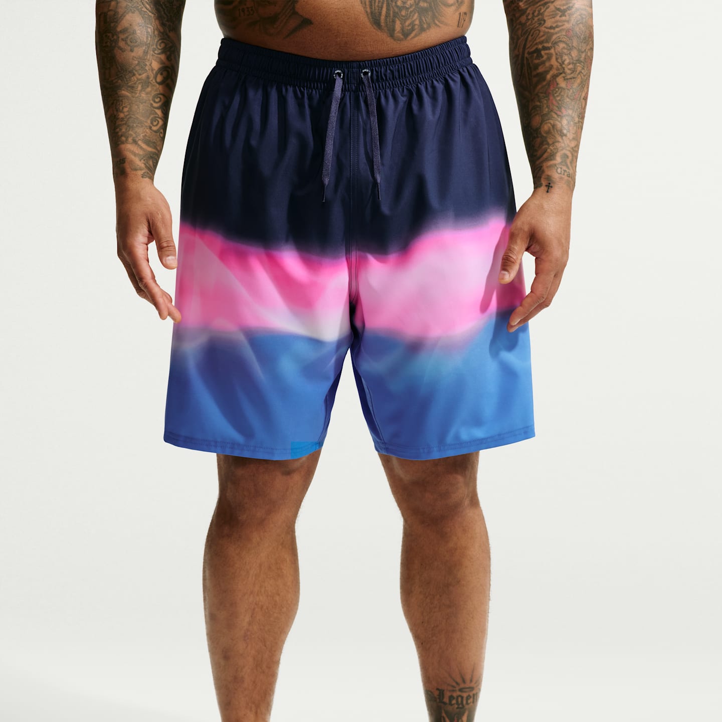 Мужские плавательные шорты Nike Swim Breaker, 9", со вшитыми трусами, большие размеры, цвет: Синий — фото 2