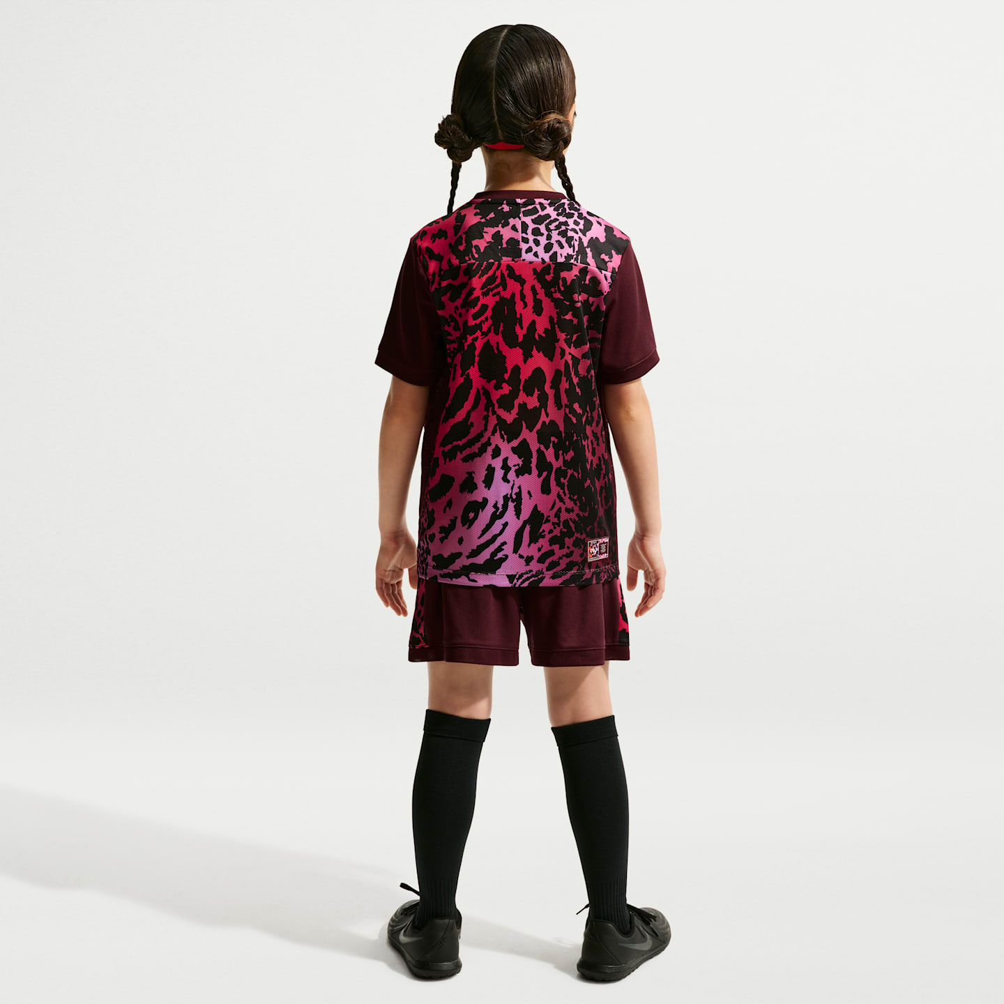 Детские футбольные шорты Nike United Academy Dri-FIT для девочек, 4, цвет: Бордовый / Разноцветный — фото 5