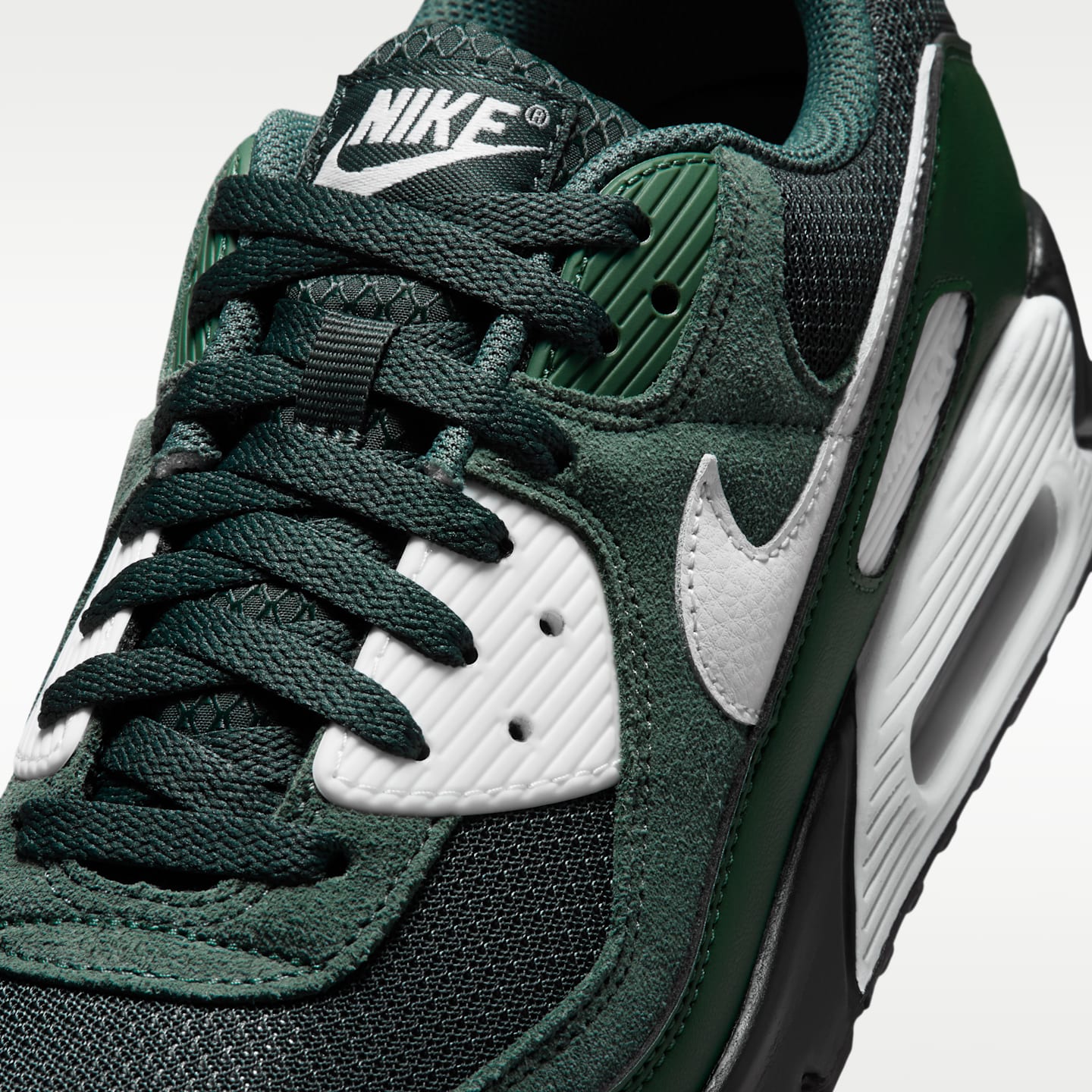 Мужские кроссовки Nike Air Max 90, цвет: Чёрный еловый / Зелёный — фото 7