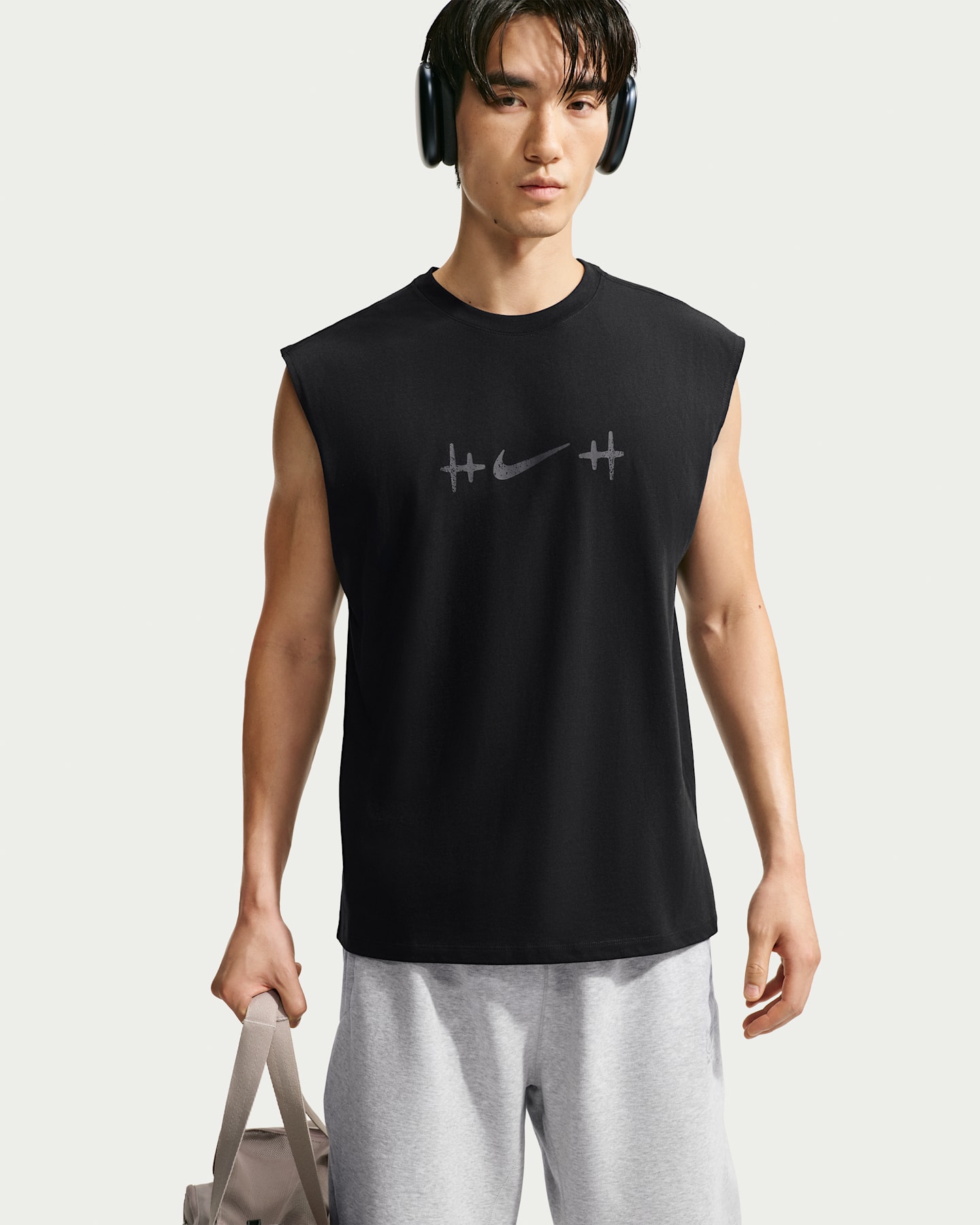 Мужская футболка Nike N.A.C. без рукавов, цвет: Чёрный / Антрацитовый — фото 6
