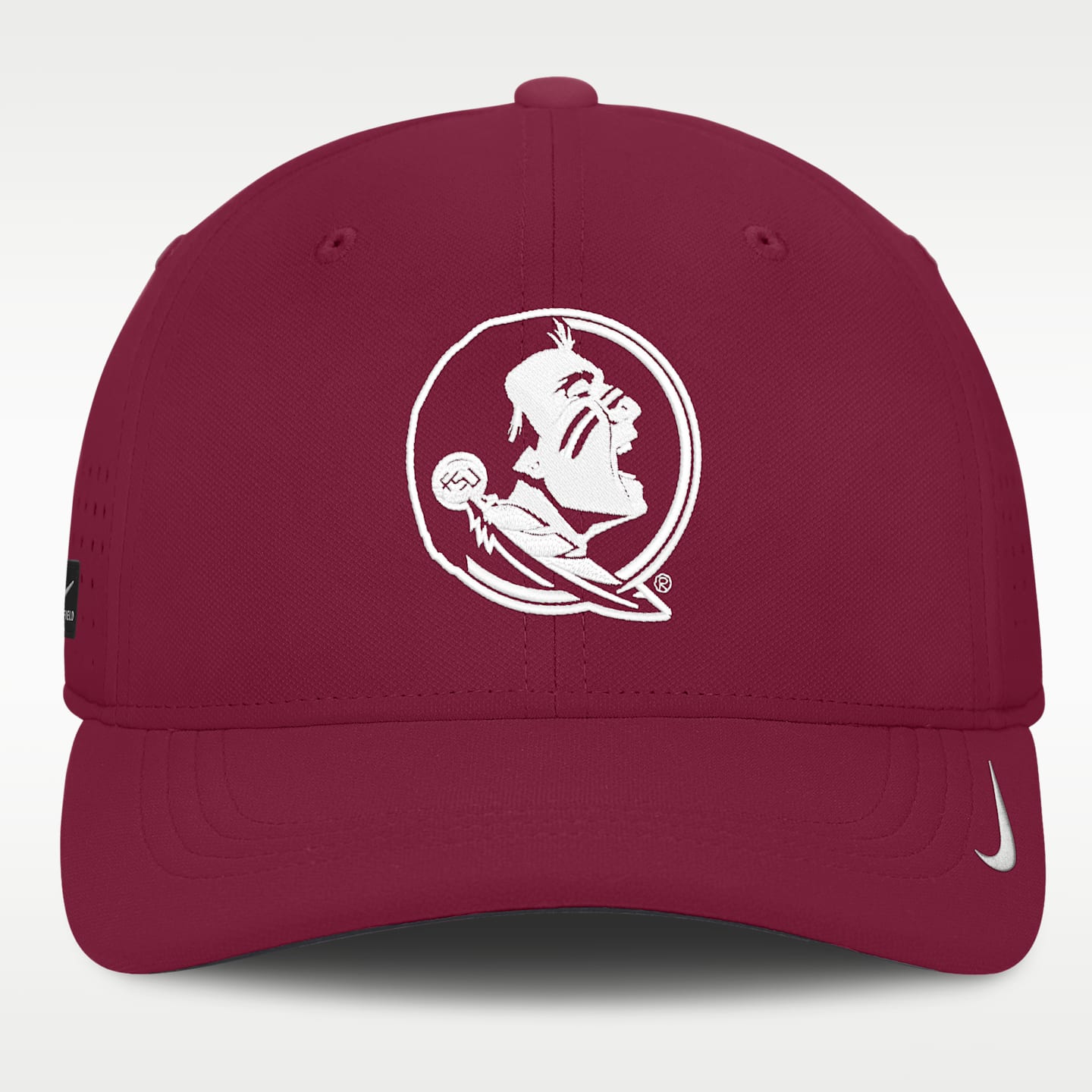 Мужская кепка Nike Florida State Sideline Practice Dri-FIT, цвет: Тёмно-бордовый / Белый — фото 2