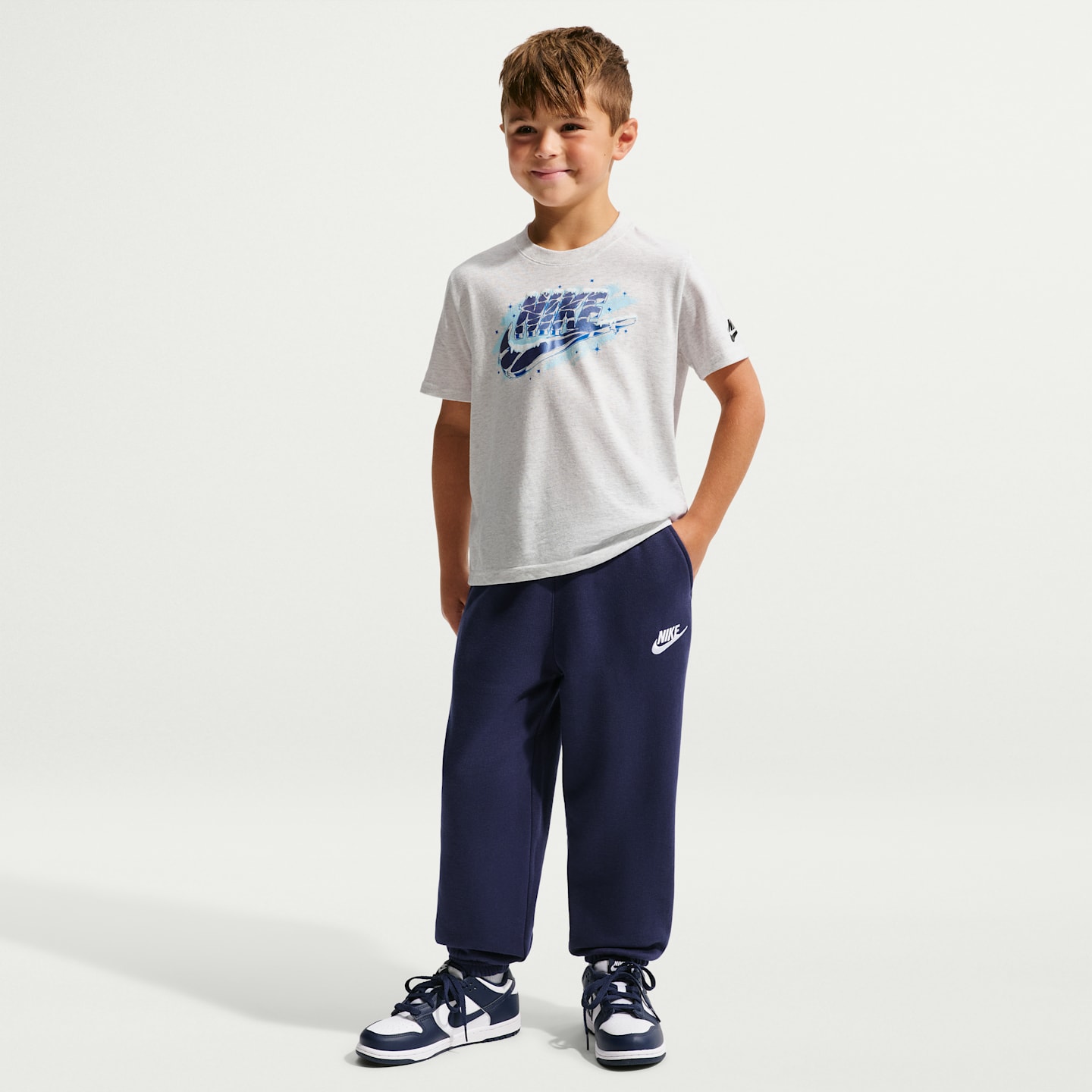 Детская футболка Nike Icy Futura, цвет: Берёзовый меланжевый — фото 4