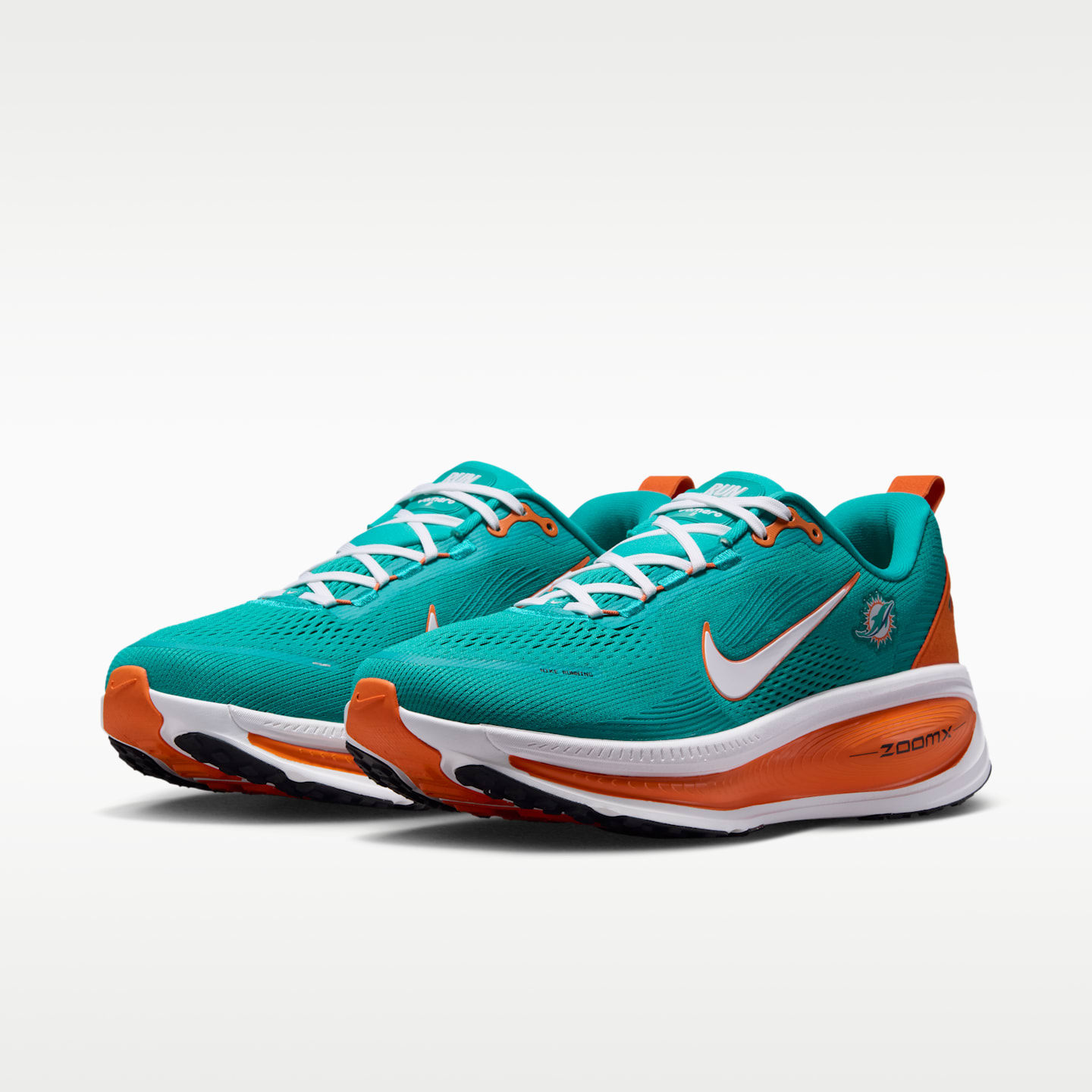 Мужские кроссовки Nike Vomero 18 (Miami Dolphins) NFL Road Running, цвет: Зелёный / Яркий оранжевый — фото 5