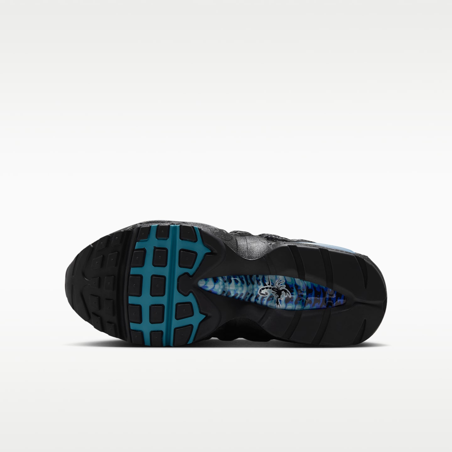 Детские кроссовки Nike Air Max 95 SE, цвет: Чёрный / Синий — фото 2