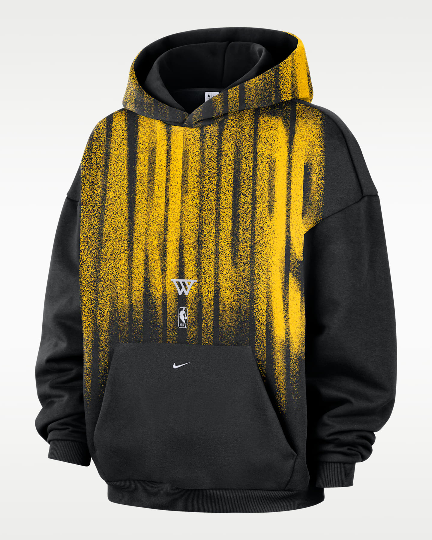 Мужское худи Nike Golden State Warriors Standard Issue Fleece Basketball, цвет: Чёрный / Белый — фото 4