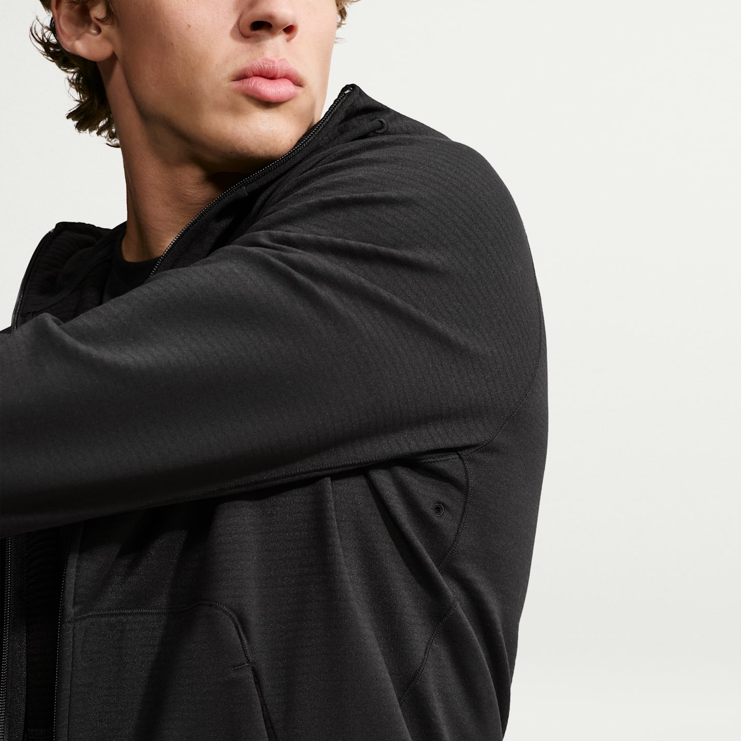Мужское худи на молнии Nike Primary NanoKnit Therma-FIT, цвет: Чёрный — фото 6