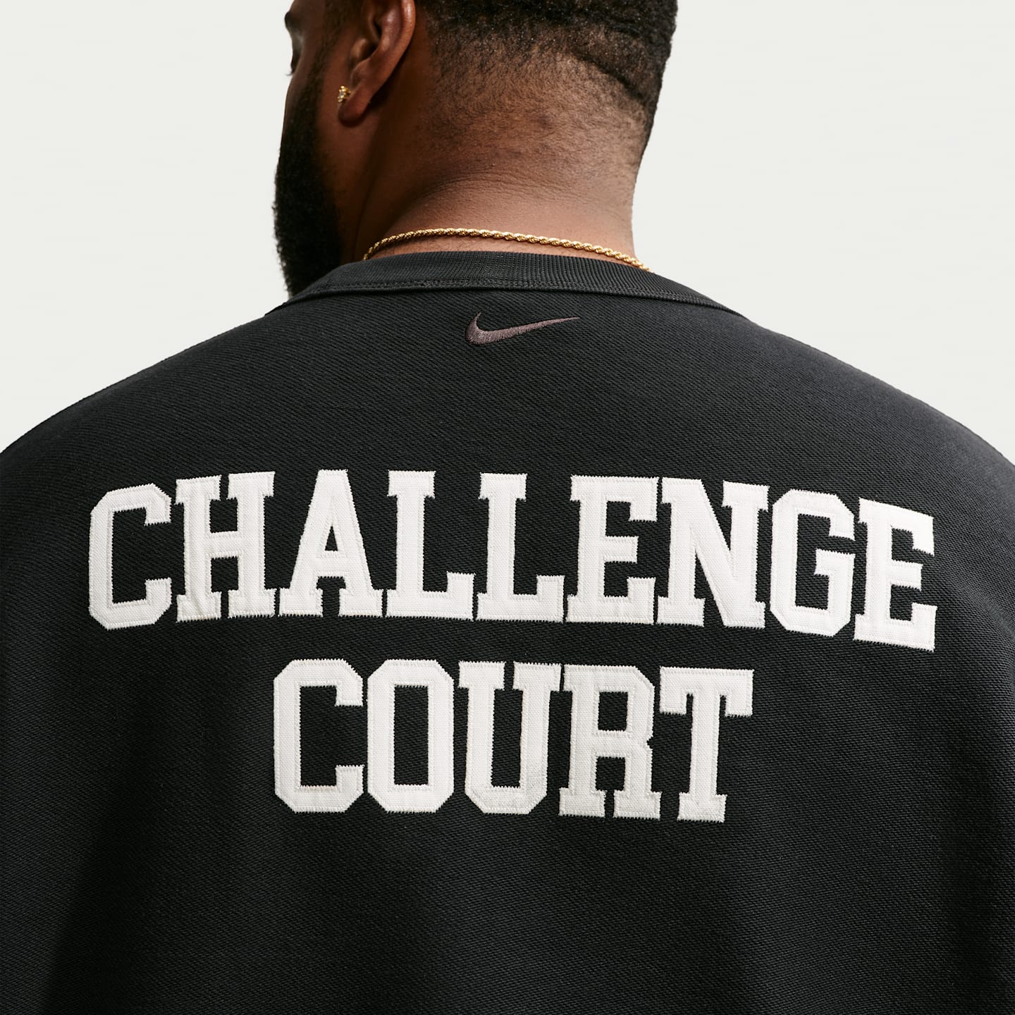 Мужской свитшот Nike Club Rules из махрового трикотажа, цвет: Чёрный / Молочный — фото 8