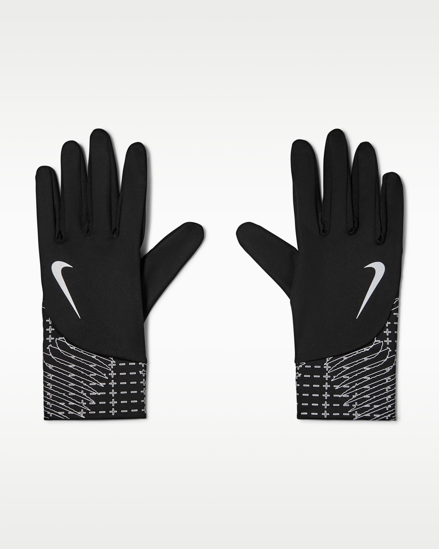 Мужские перчатки Nike Pacer Therma-FIT Lightweight, цвет: Чёрный / Серебряный — фото 4