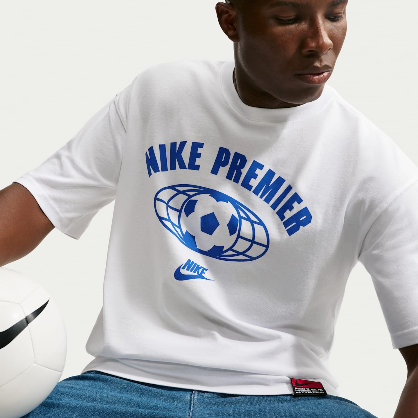 Мужская футбольная футболка Nike Premier, цвет: Белый — фото 3