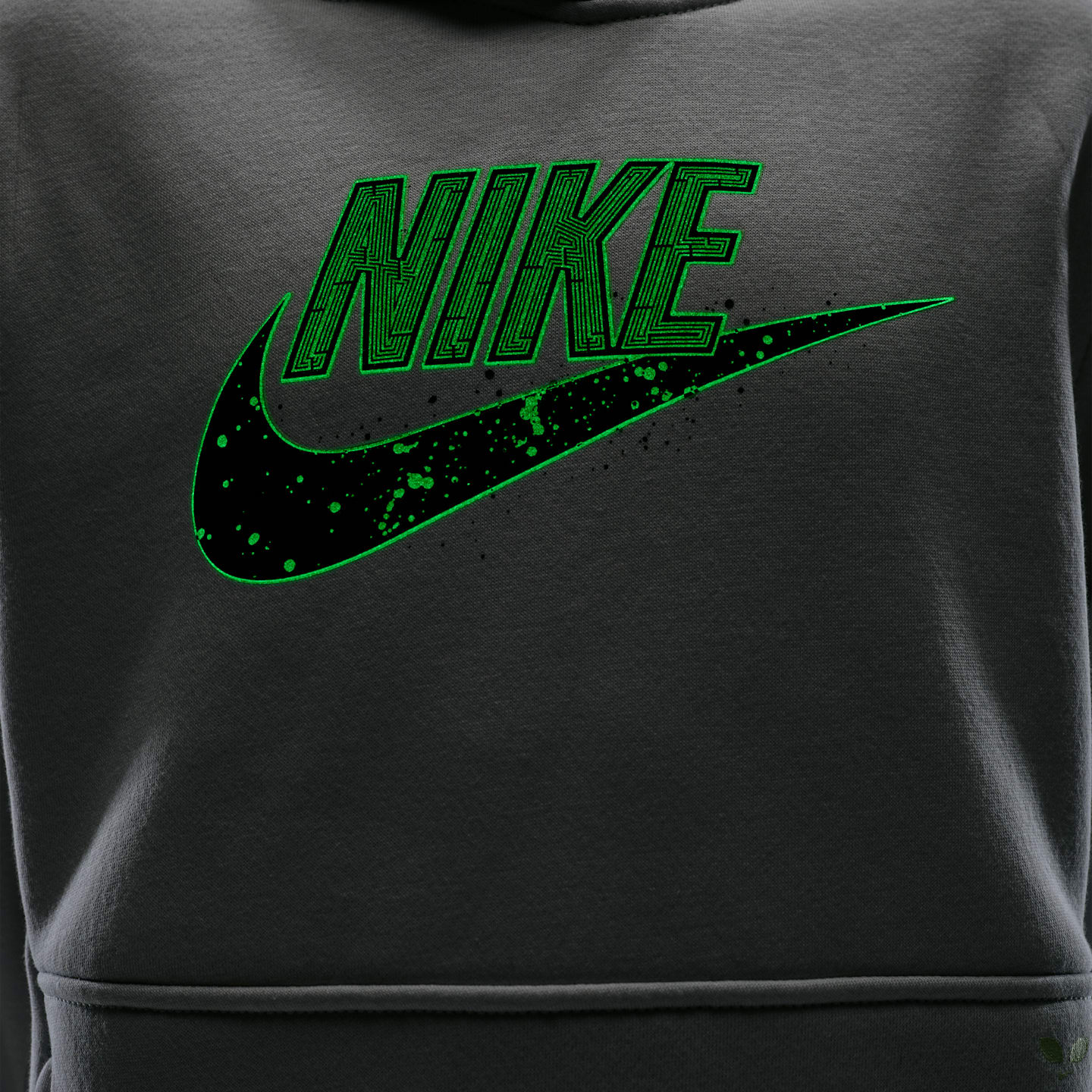 Детское худи Nike Sportswear Club "Alien" Fleece, цвет: Чёрный / Кислотно-жёлтый — фото 6