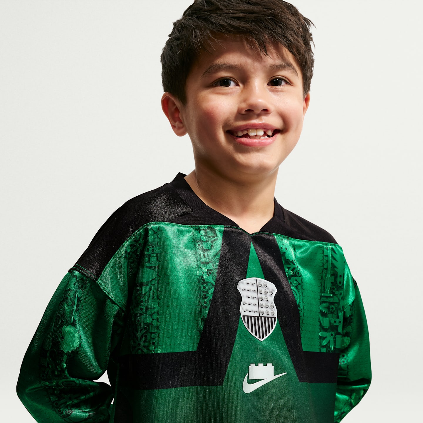 Детский топ Nike x LEGO® Collection Goalkeeper Jersey, цвет: Чёрный — фото 3