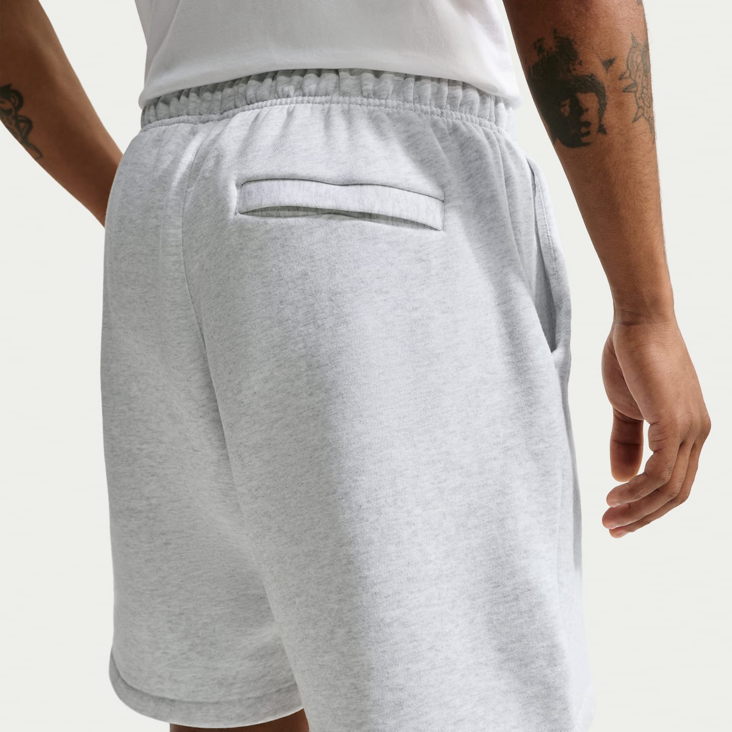 Мужские флисовые шорты Nike Solo, цвет: Берёзовый меланжевый / Чёрный — фото 3