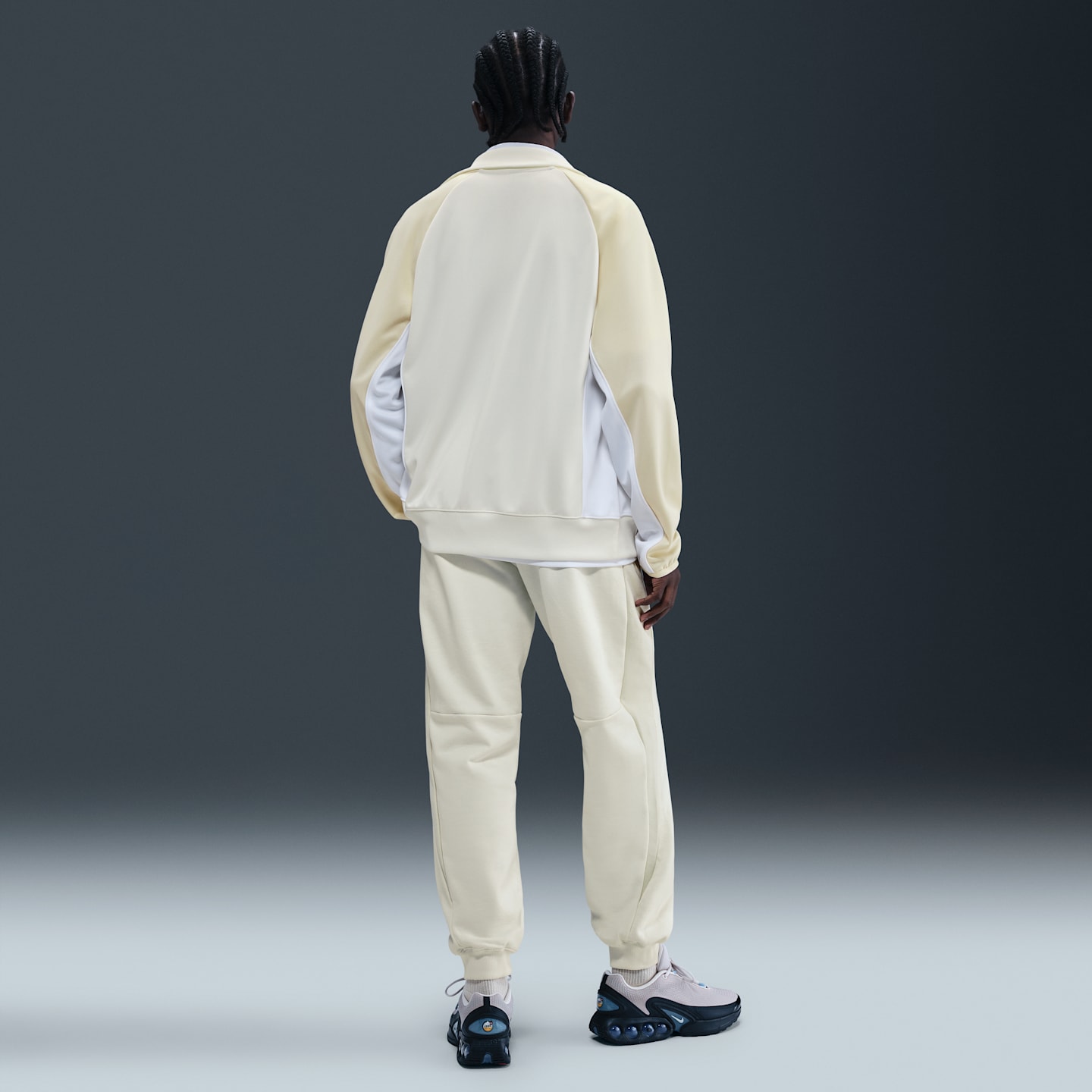 Мужская куртка на молнии Nike Air из полиэстерового трикотажа, цвет: Молочный / Светлый хаки — фото 5