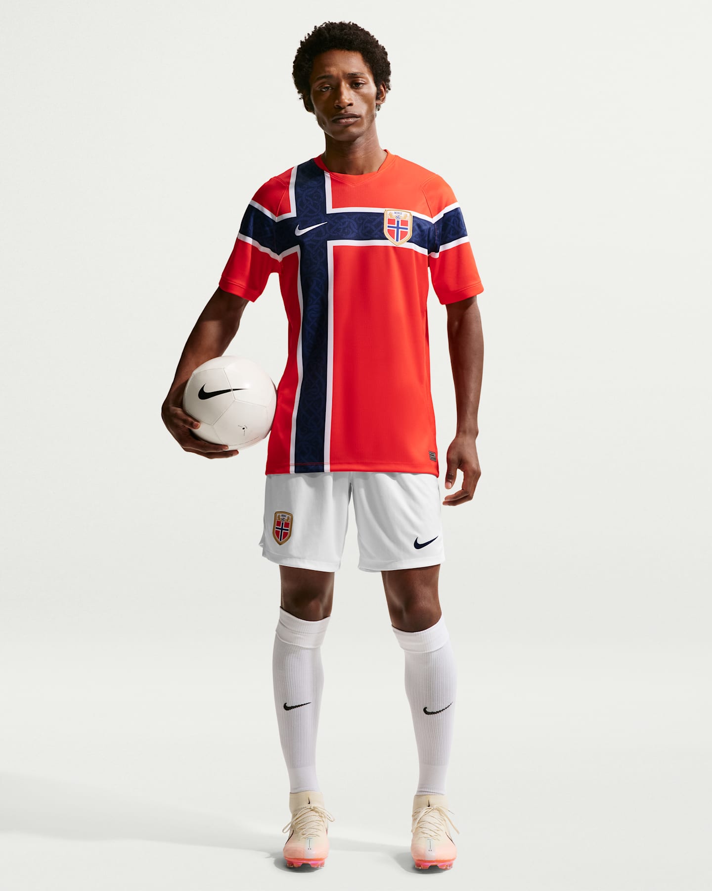 Мужские футбольные шорты Nike Norway 2026 Stadium Home Dri-FIT, реплика, цвет: Белый / Синий — фото 6