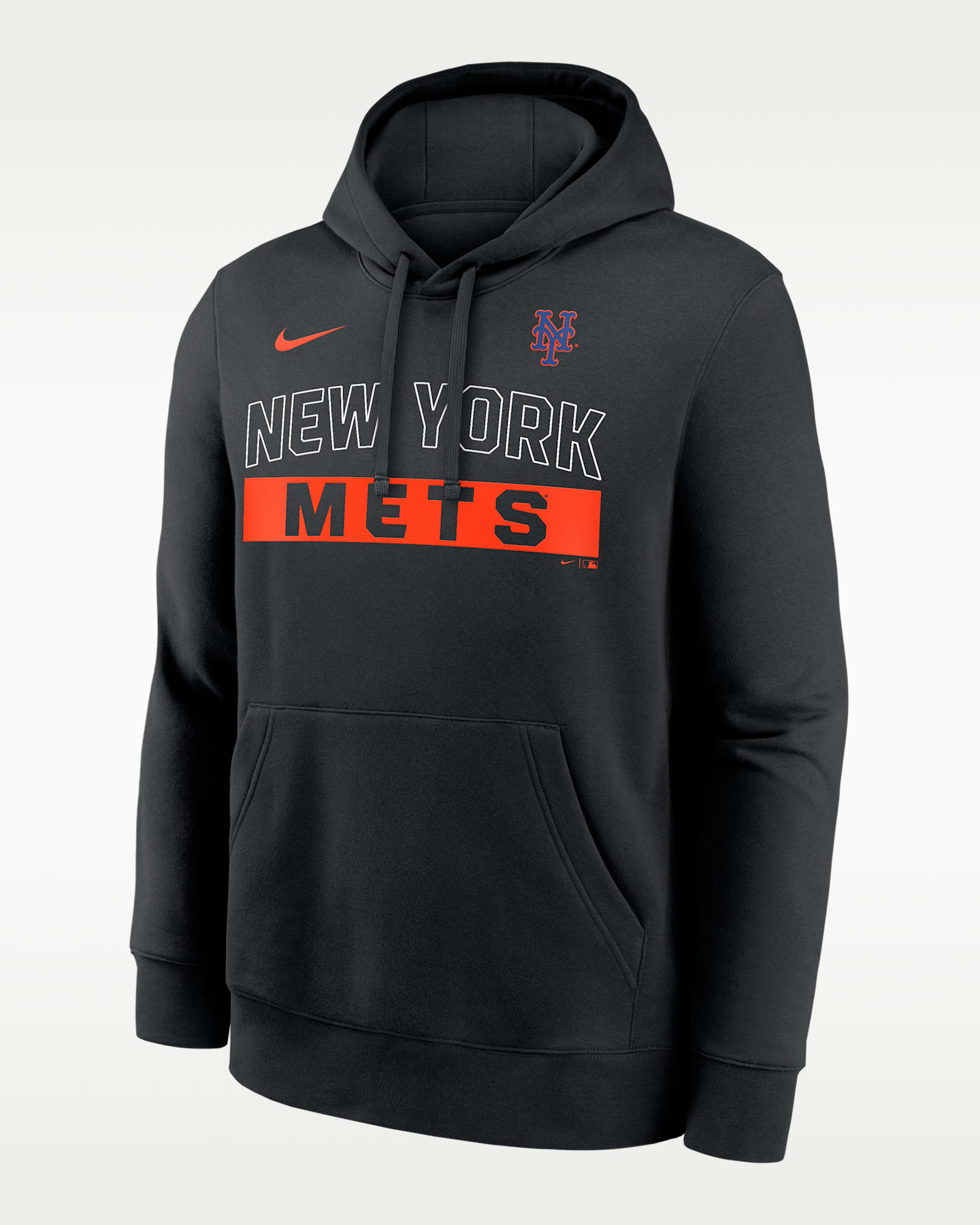 Мужское худи Nike MLB New York Mets Club, цвет: Чёрный — фото 3