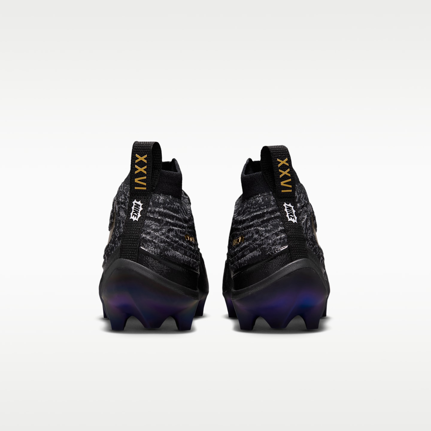 Мужские бутсы Nike Alpha Menace Elite 5 "Saquon Barkley" Football Cleats, цвет: Чёрный / Металлик золотой — фото 6