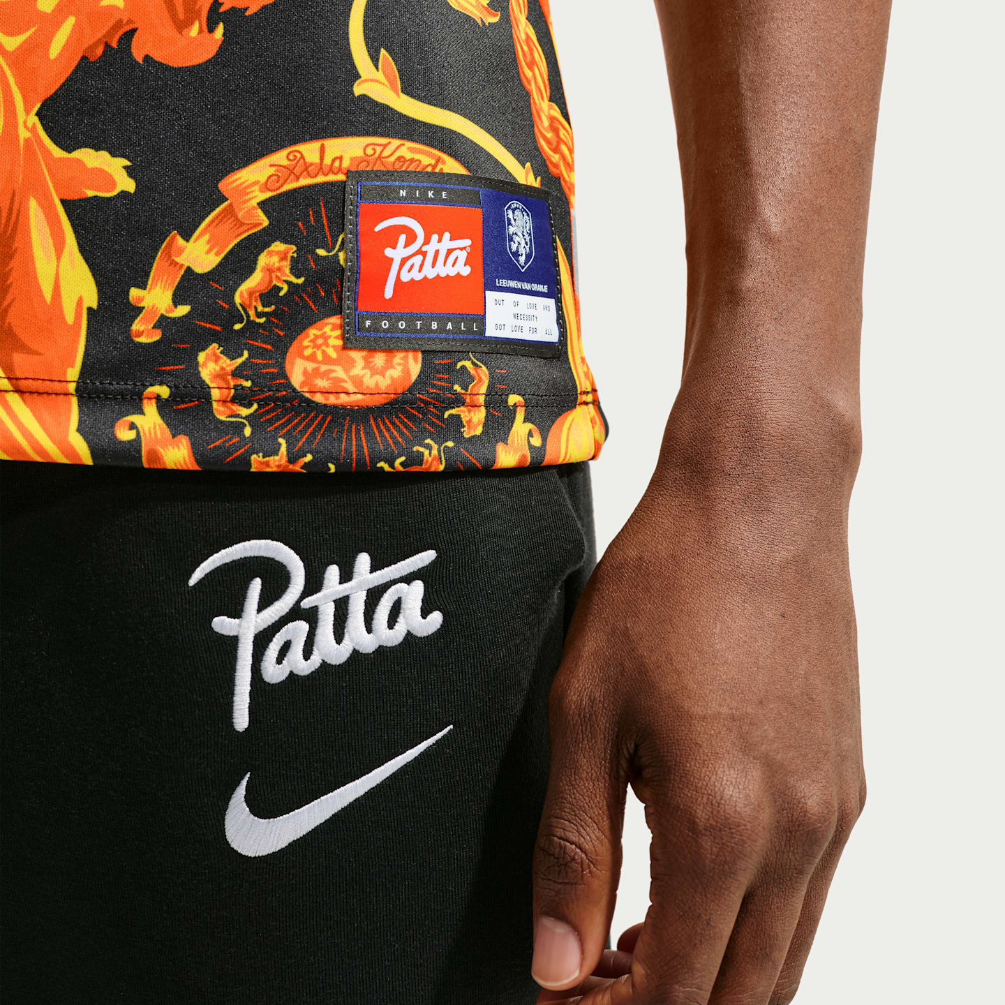 Мужской футбольный топ с коротким рукавом Nike Netherlands x Patta Academy Pro, цвет: Чёрный / Белый — фото 6