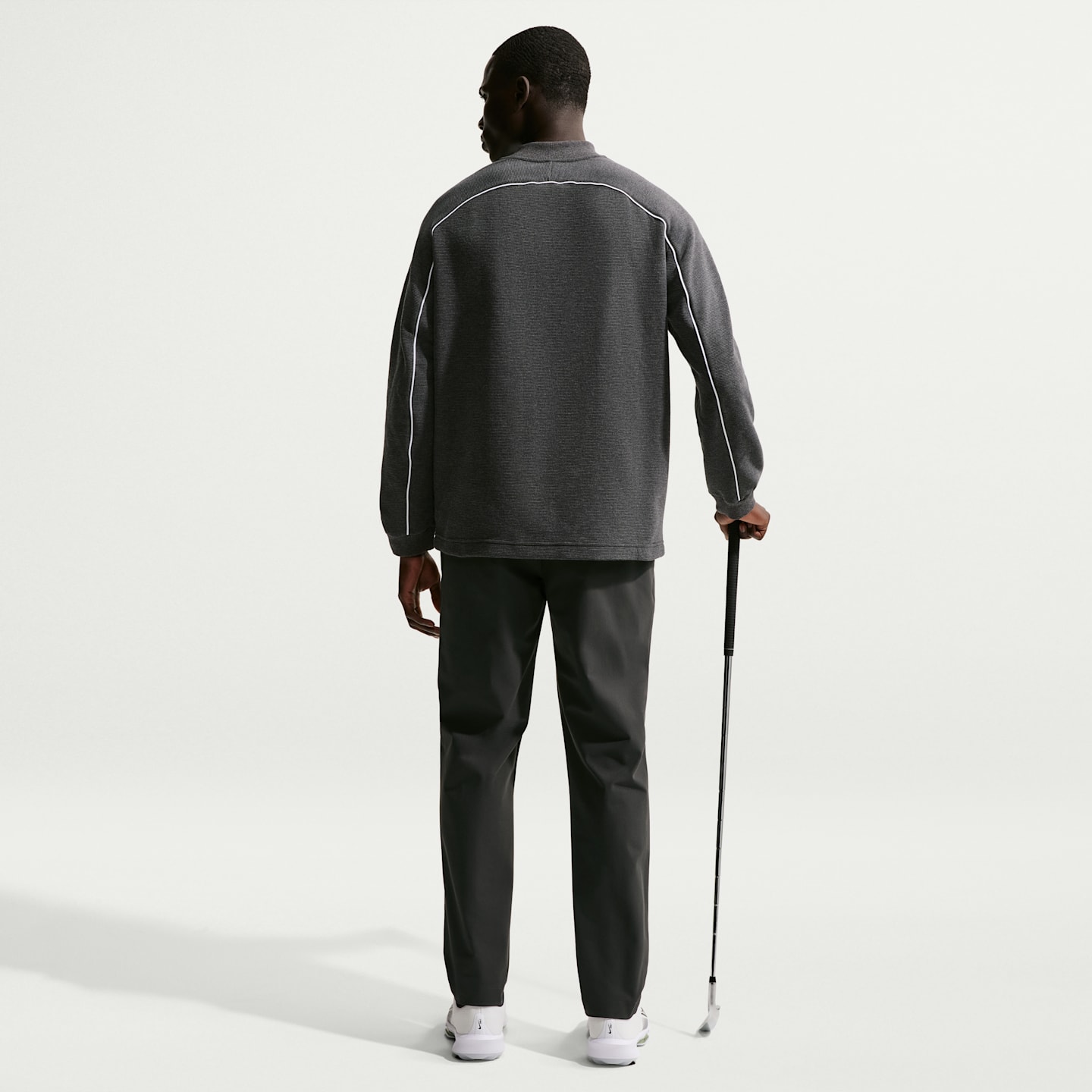 Мужской топ для гольфа Nike Par Therma-FIT на молнии 1/2, цвет: Чёрный / Белый — фото 5