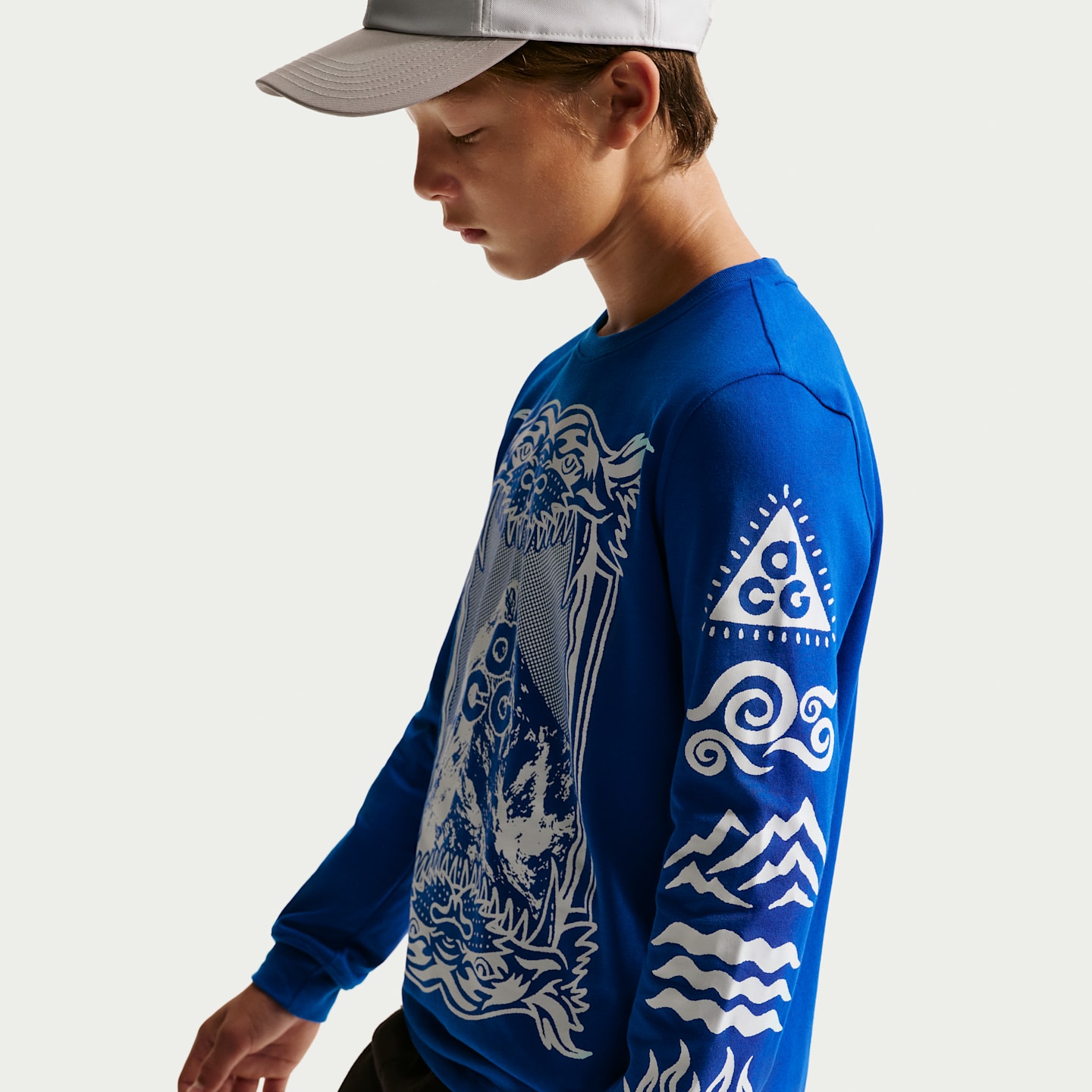 Детская футболка Nike ACG Dri-FIT Tiger Mountain Long- Sleeve, цвет: Королевский синий — фото 3